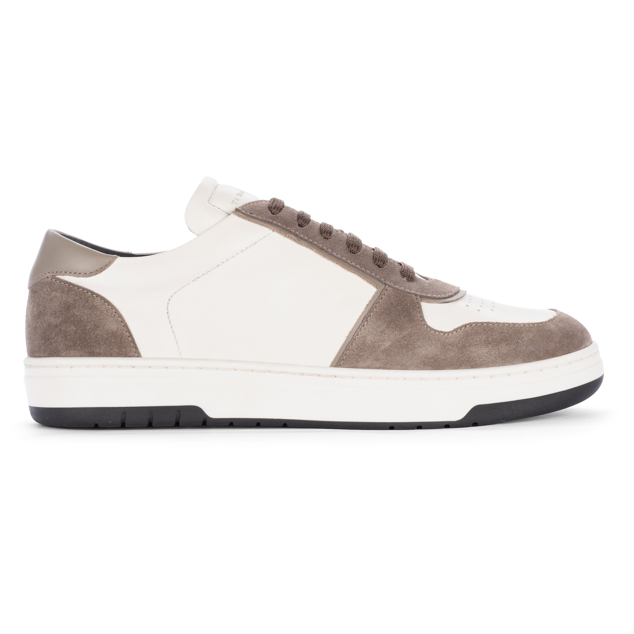 Lennon White/Chocolate/Taupe Court Sneaker