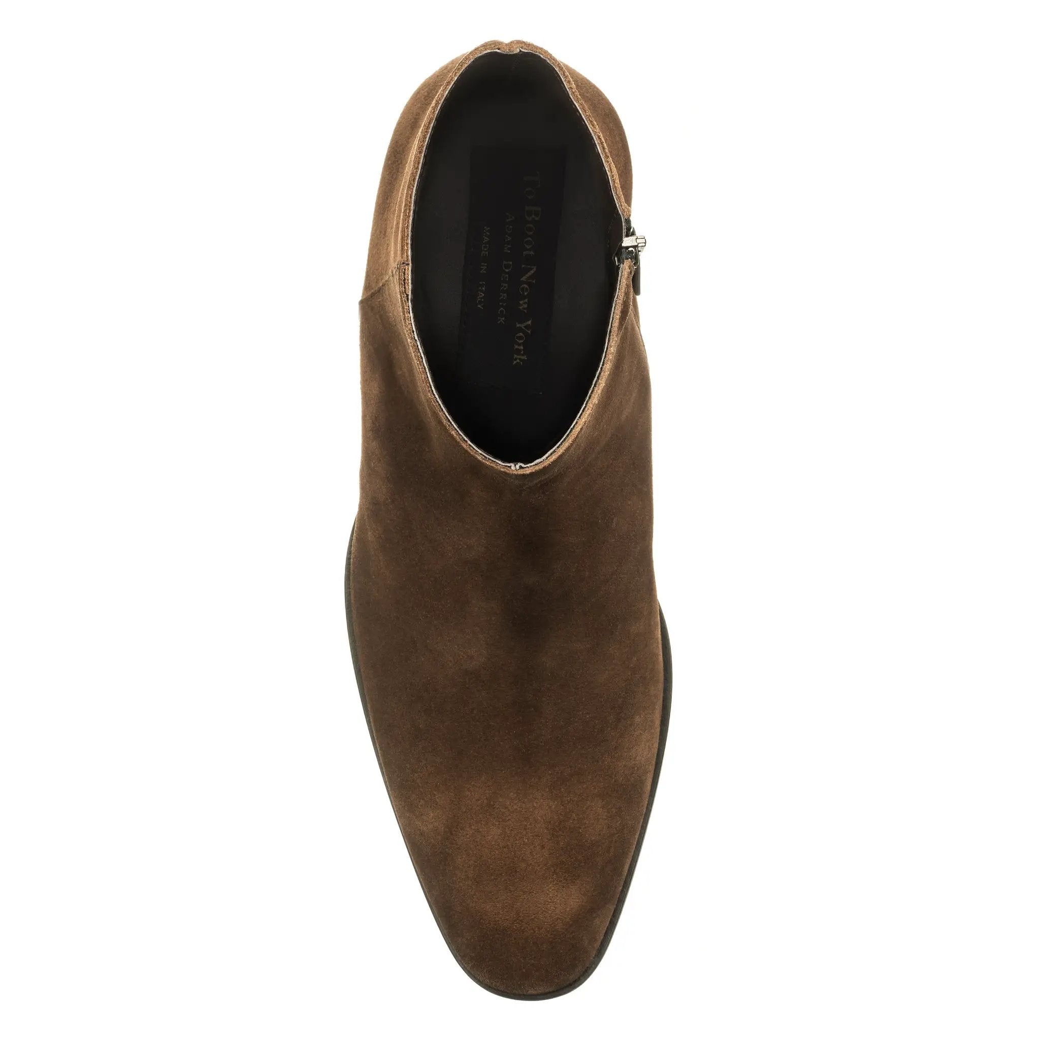 Vasquez Dark Brown Suede Zip Boot by To Boot New York
