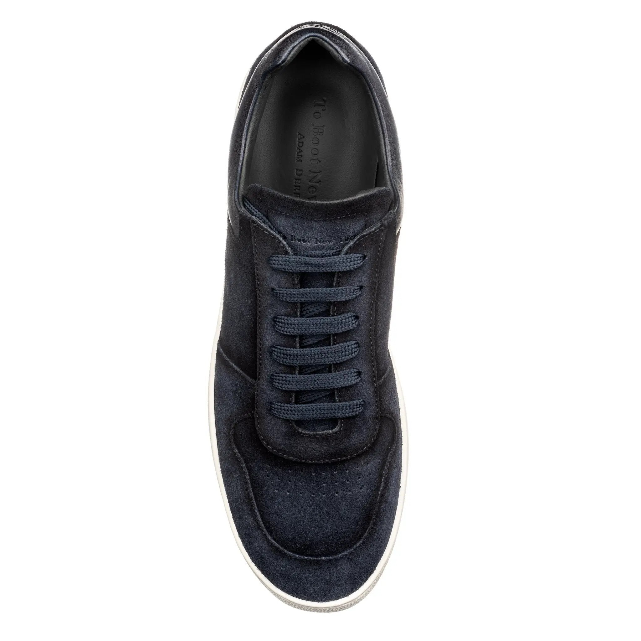 Callum Navy Blue Suede Court Sneaker by To Boot New York