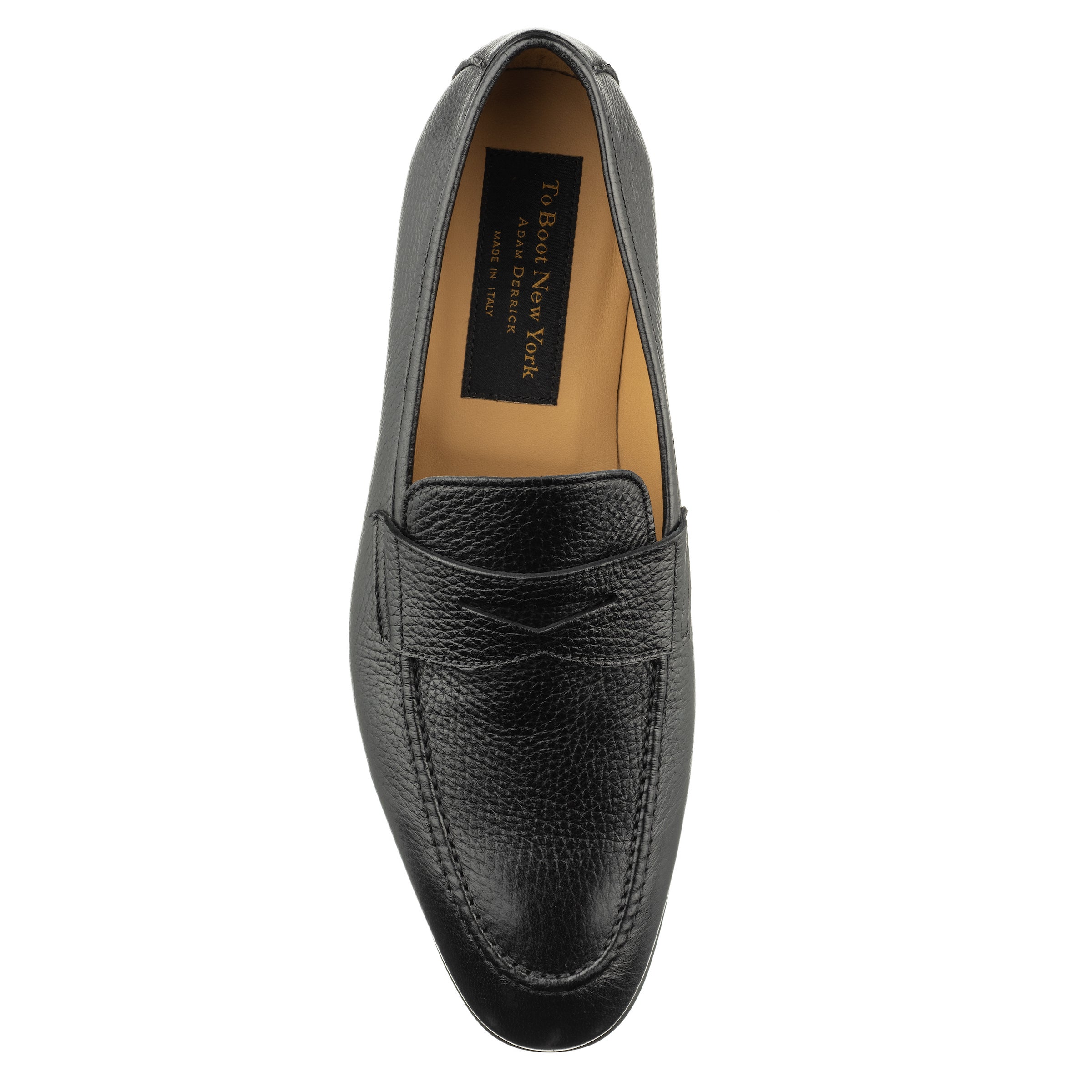 Merritt Black Deerskin Leather Penny Loafer Slip-On