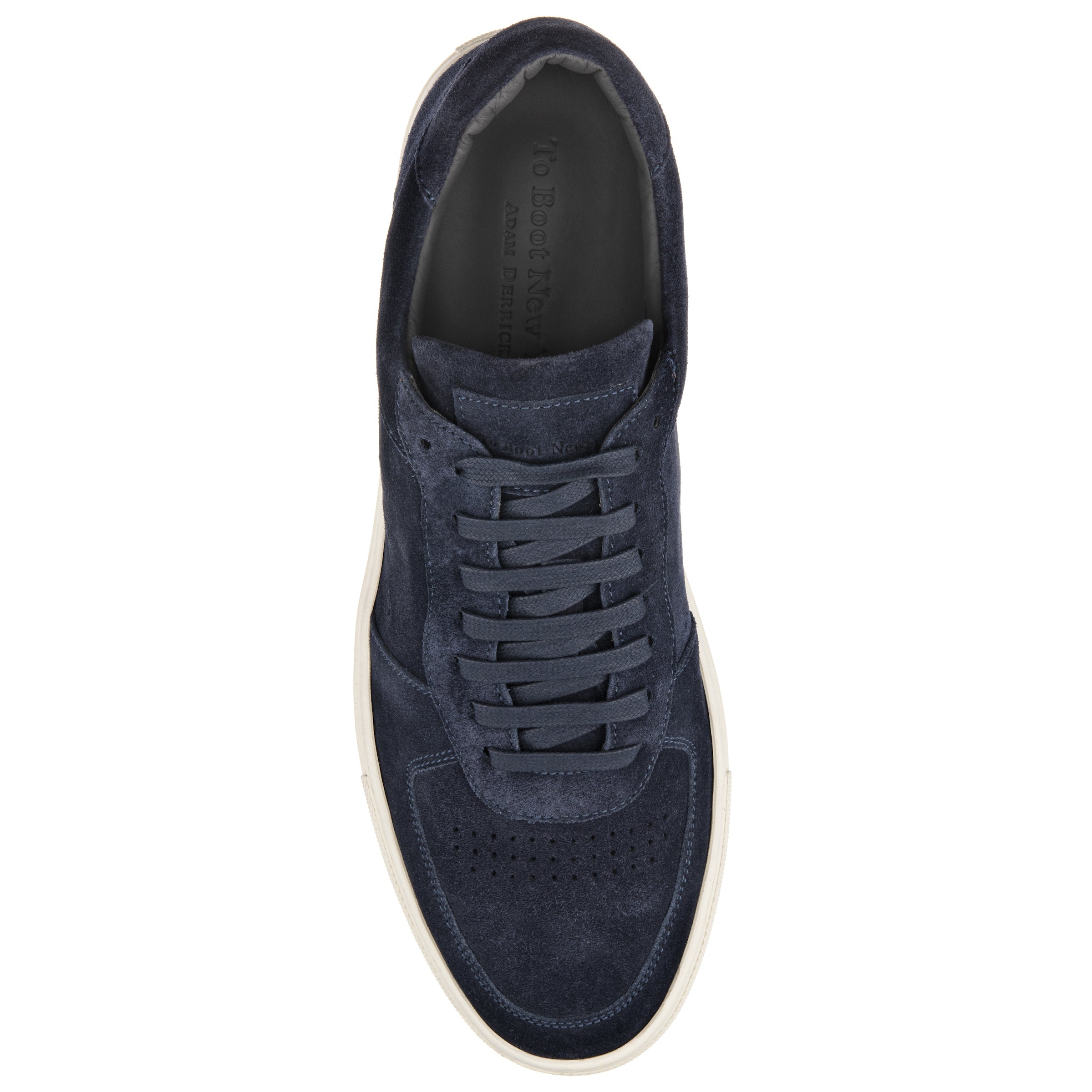 Barbera Blue Suede Court Sneaker / Cream Sole