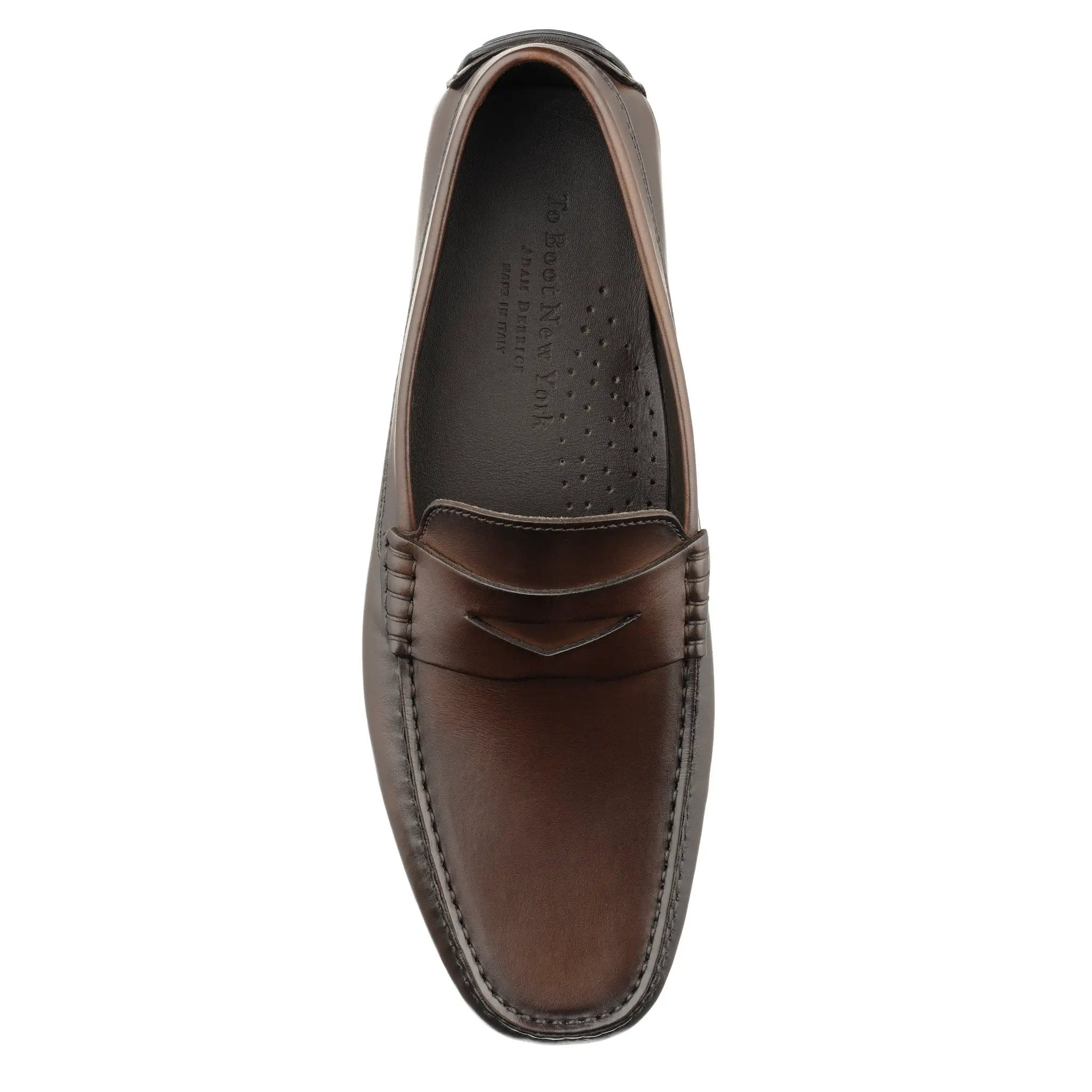 Adelaide Dark Brown Calf Leather Driving Shoe by To Boot New York