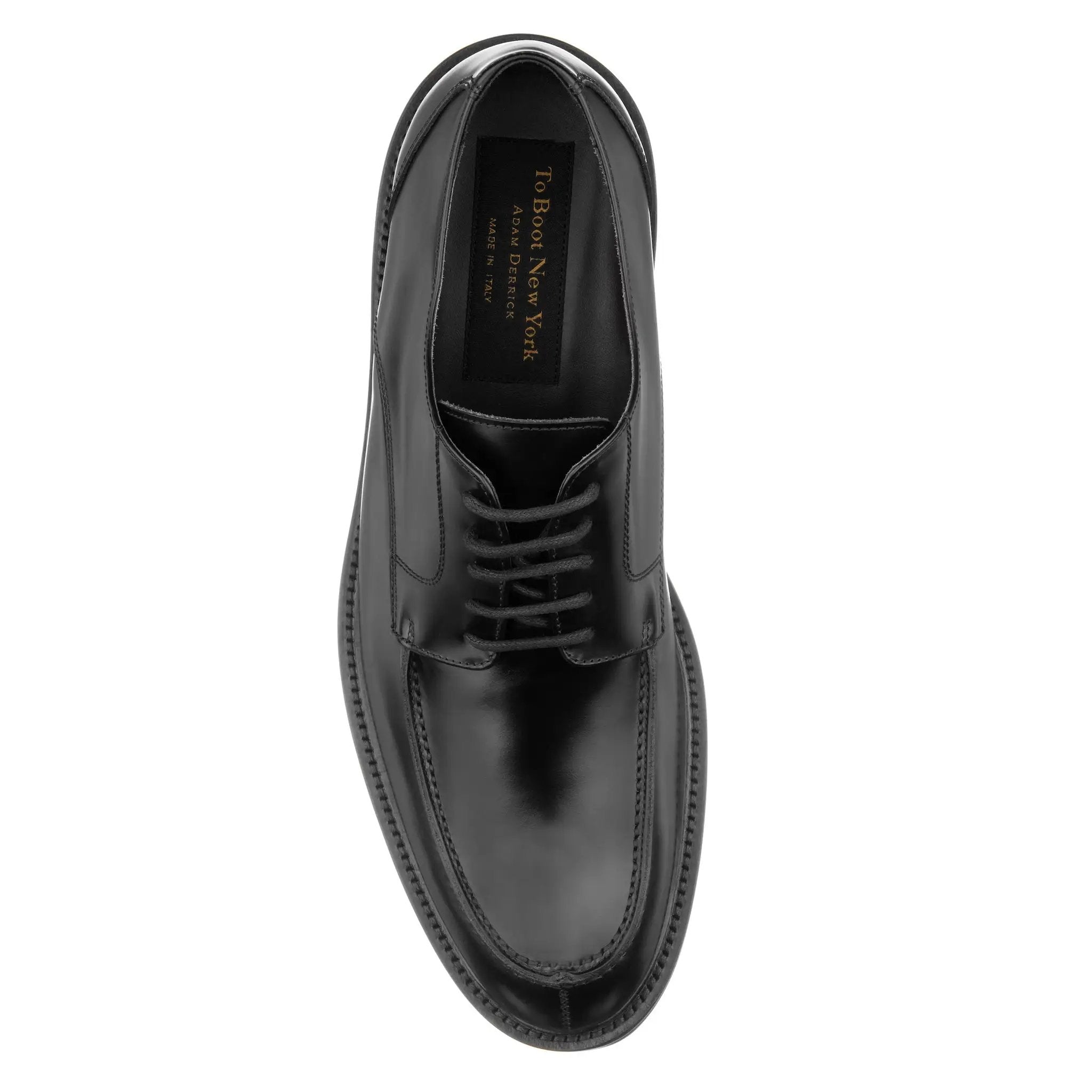 Curtis Black Calf Leather Apron Toe Derby Oxford by To Boot New York