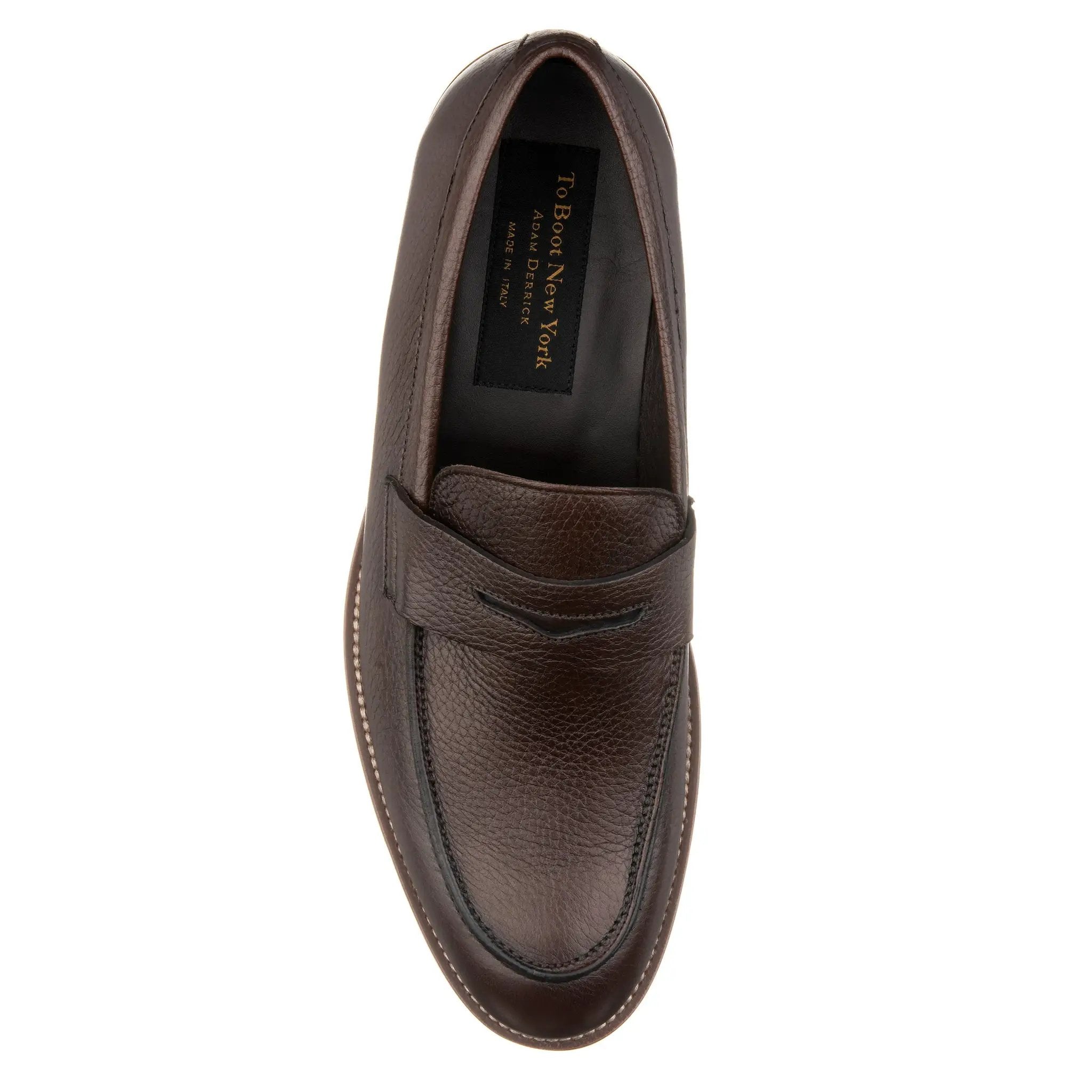 Slade Dark Brown Deerskin Loafer by To Boot New York