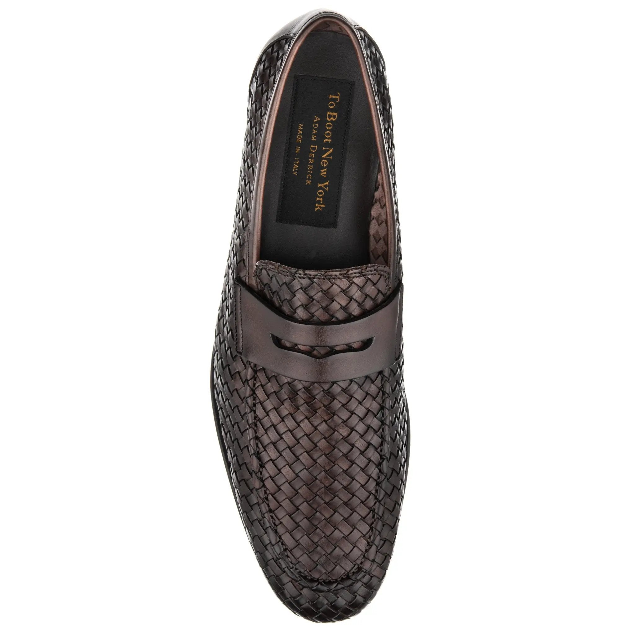 Zenith Brown Woven Leather Loafer by To Boot New York