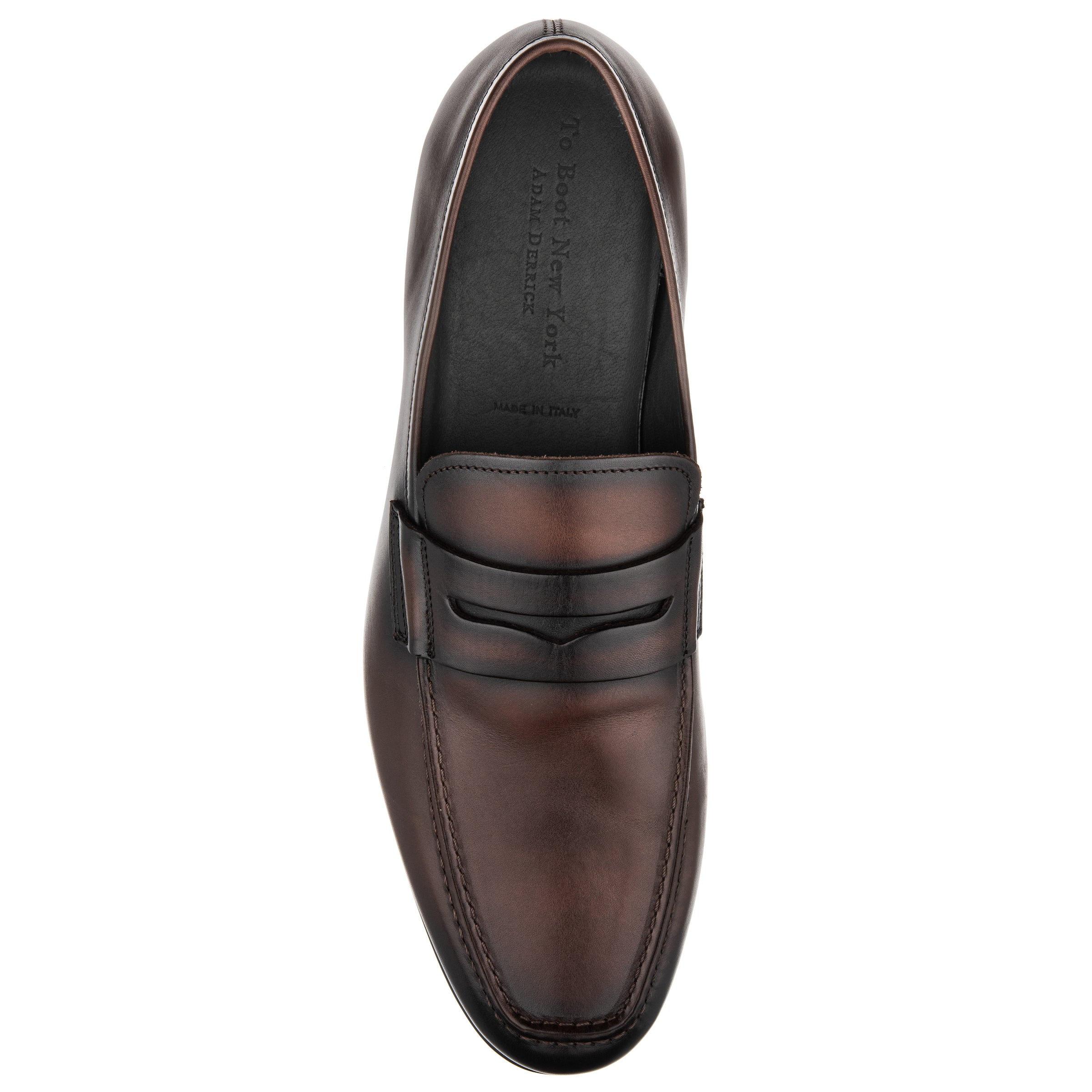 Alek Burnished Brown Penny Loafer