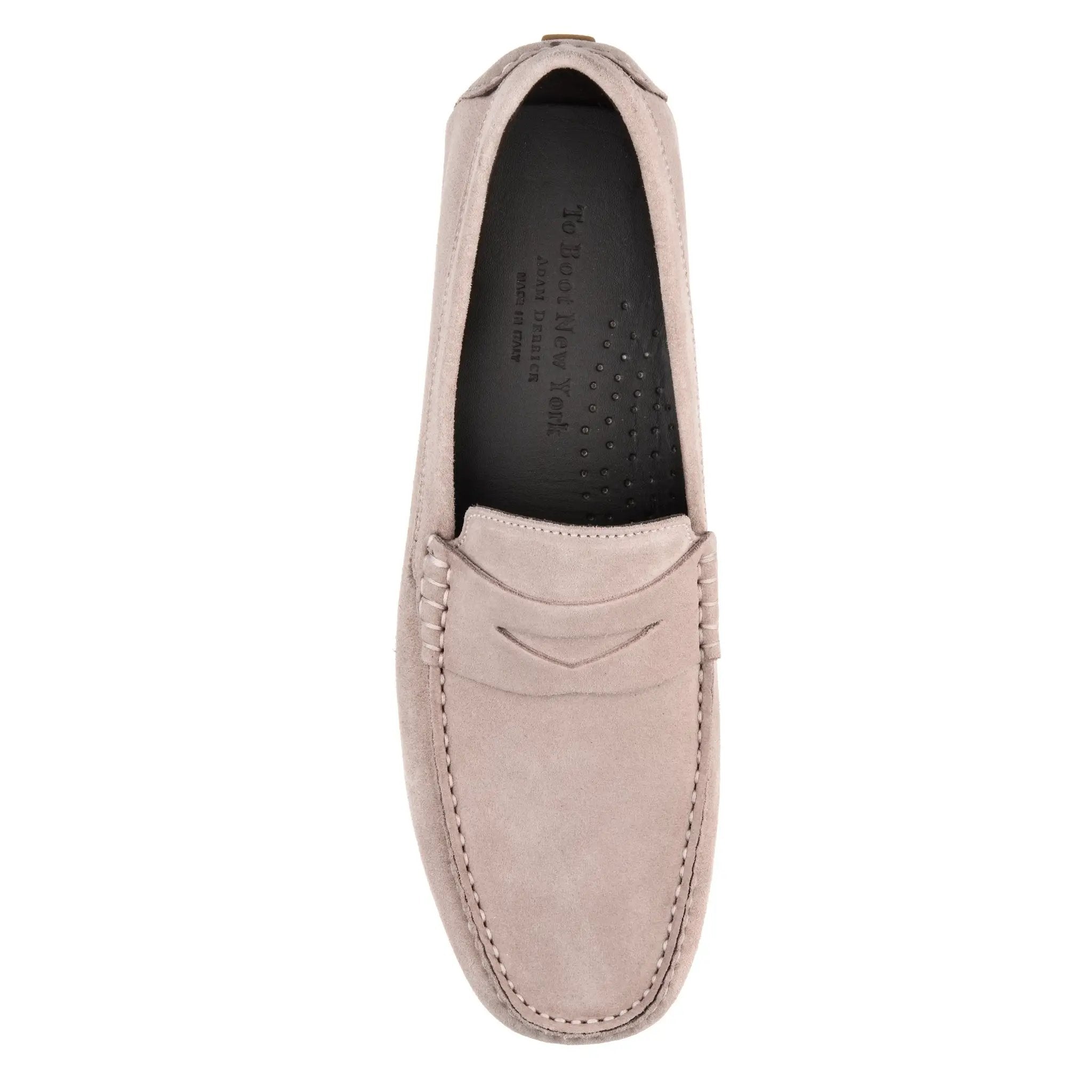 Burton Palest Pink Suede Driving Shoe by To Boot New York