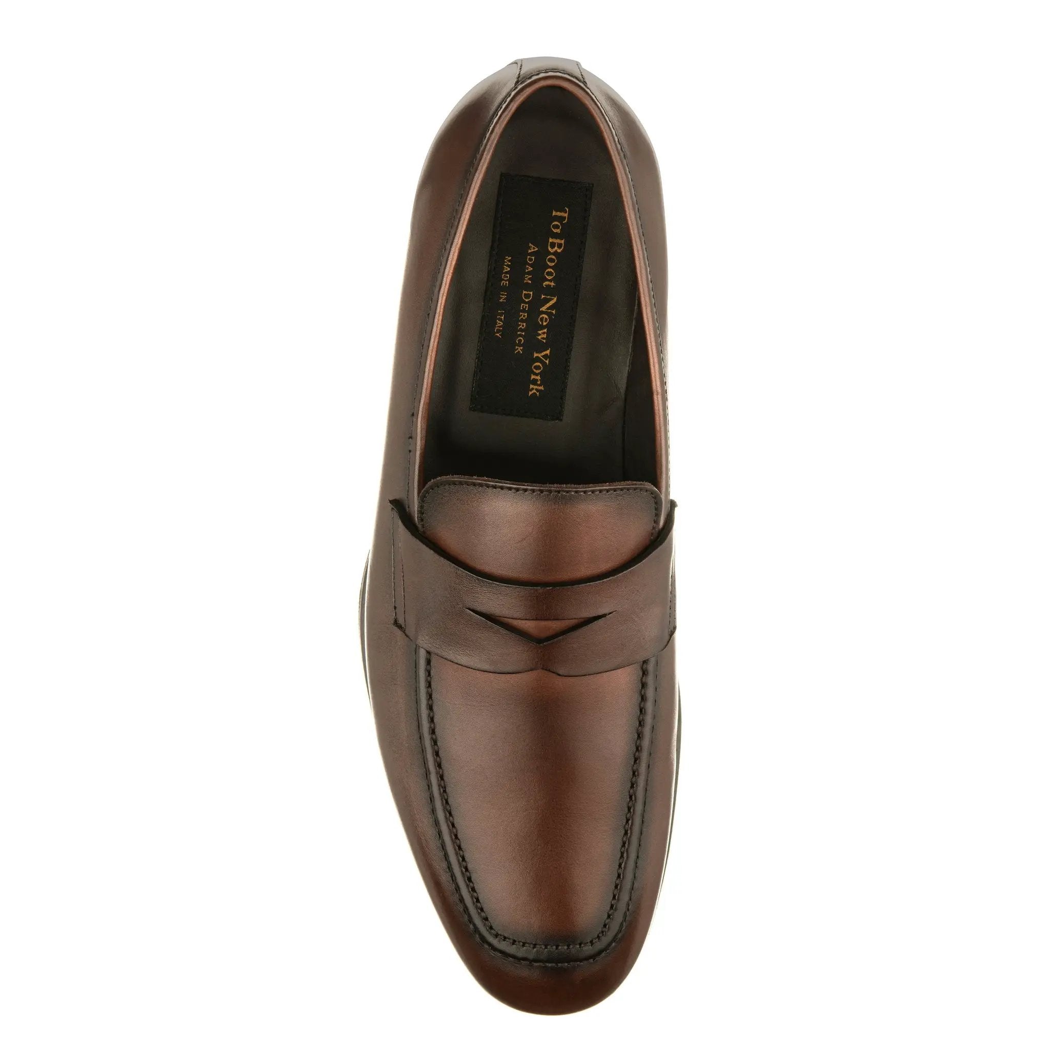 Ronny Burnished Brown Calf Slip-On Loafer by To Boot New York