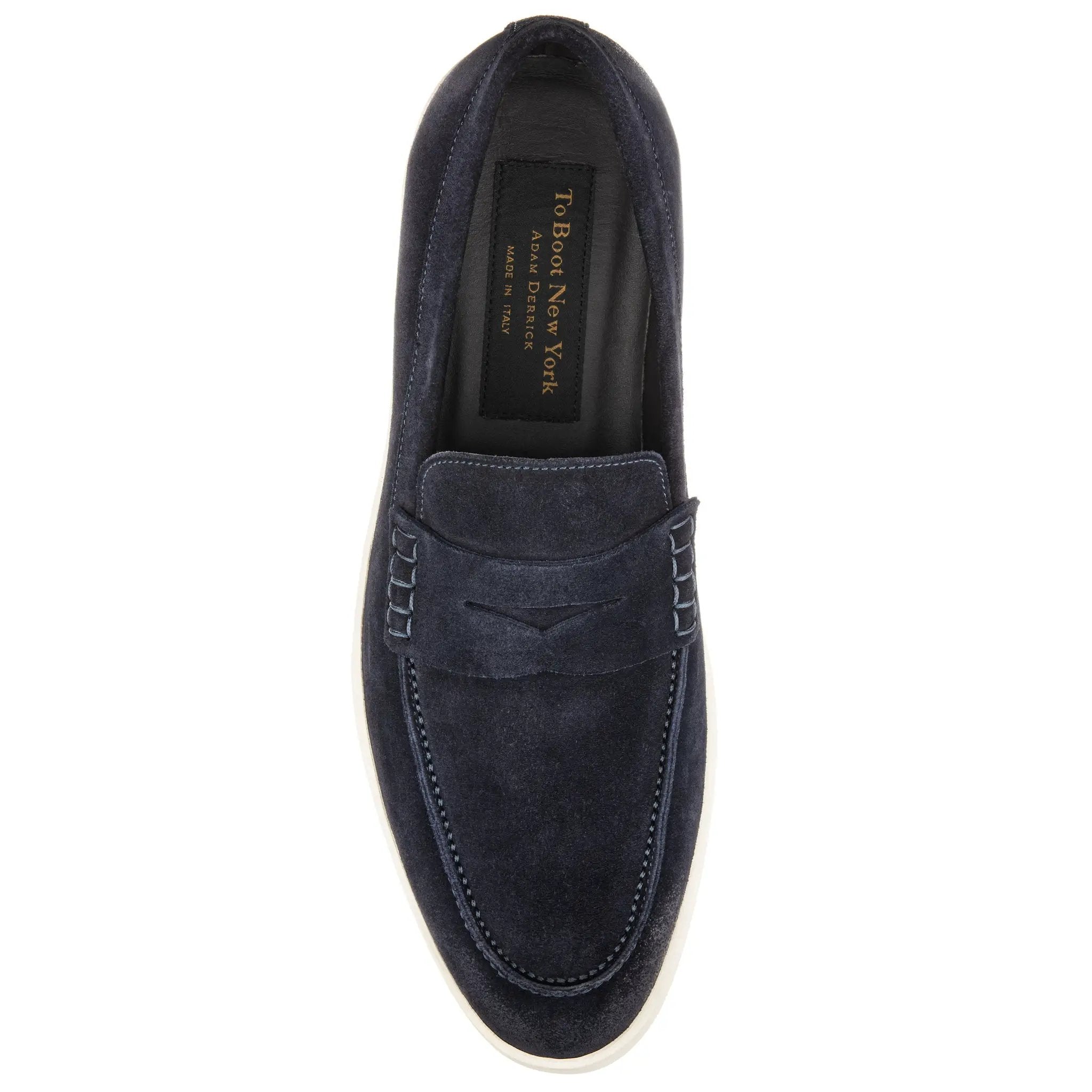 Voss Blue Suede Penny Loafer by To Boot New York