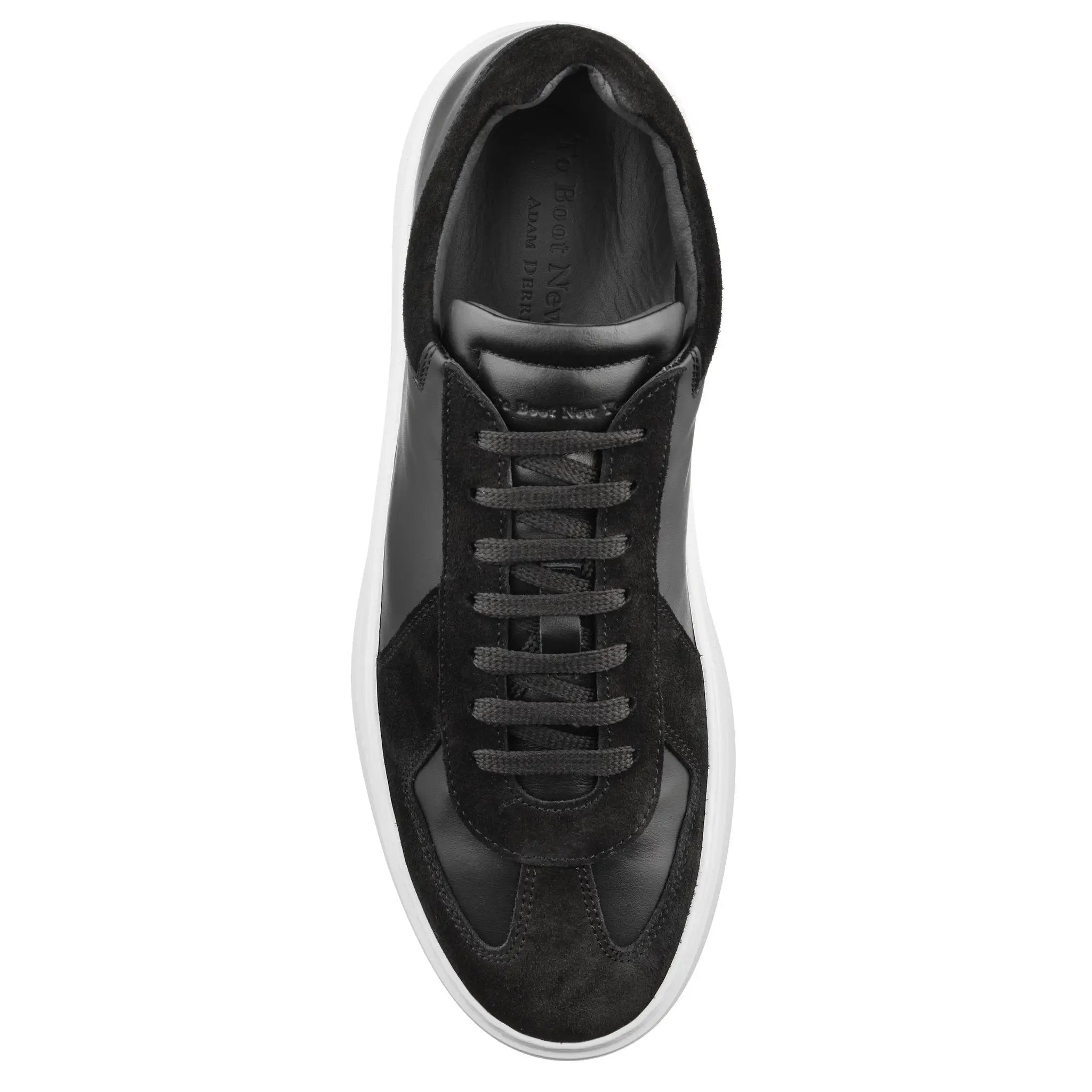Oakmont Black Leather & Suede Luxury Low-Top Sneakers by To Boot New York