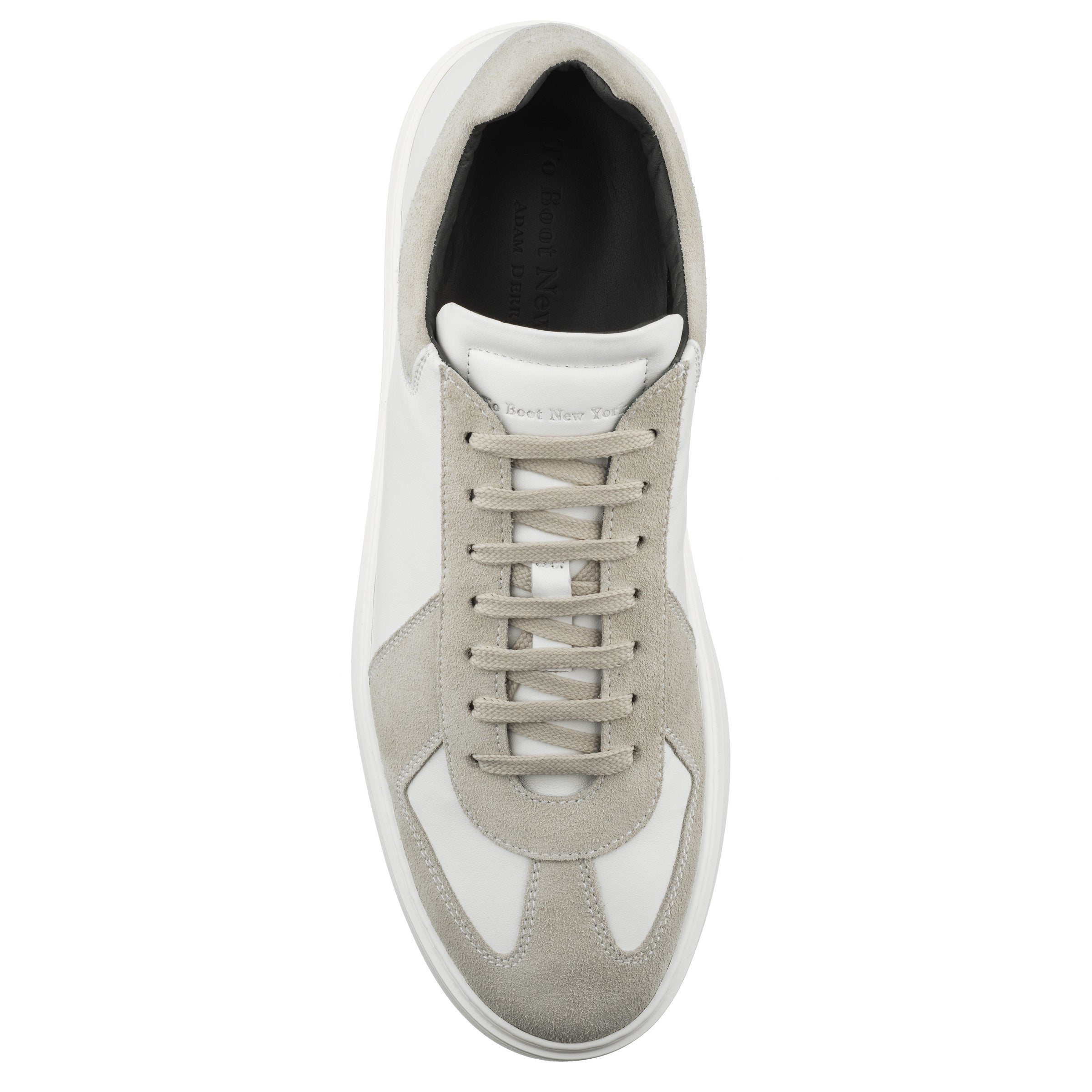 Oakmont White Leather & Suede Luxury Low-Top Sneakers