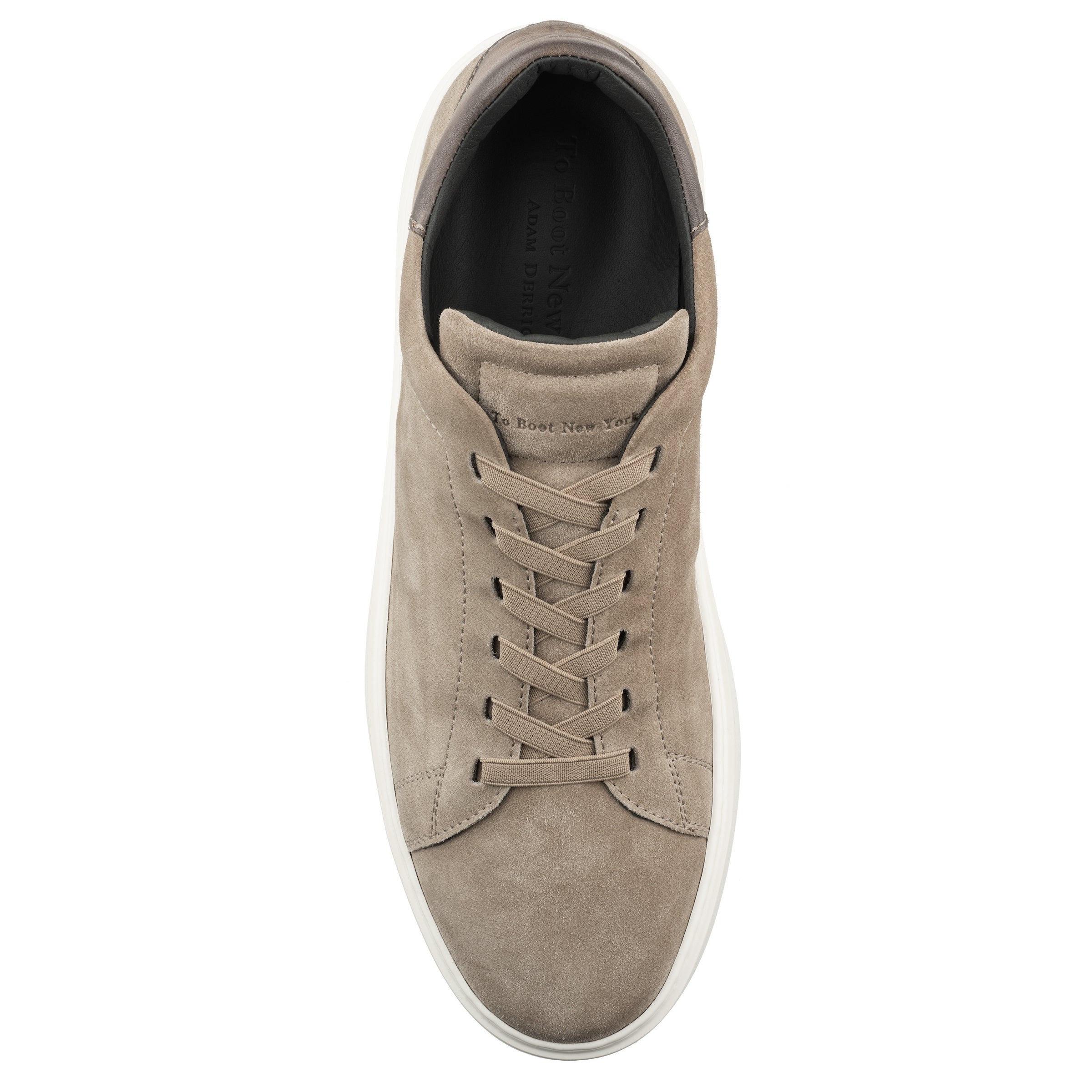 James Taupe Suede Stretch Lace Luxury Low-Top Sneakers