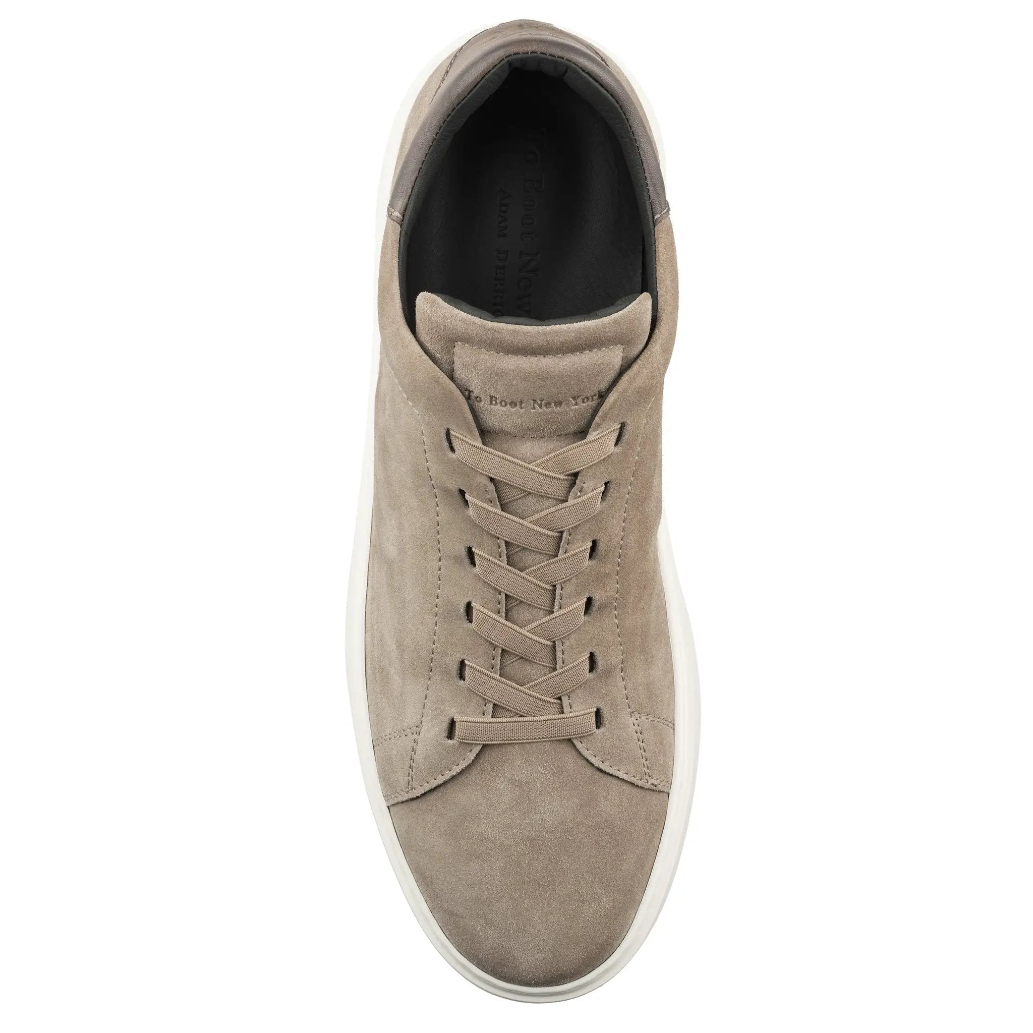 James Taupe Suede Stretch Lace Luxury Low-Top Sneakers by To Boot New York