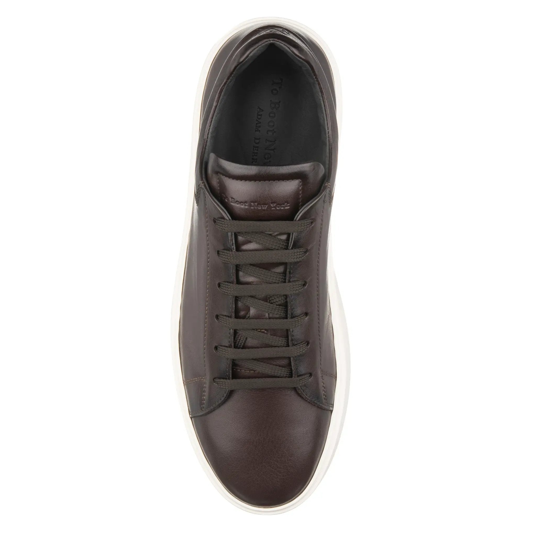 Rocco Dark Brown Soft Calf Leather Sneaker by To Boot New York