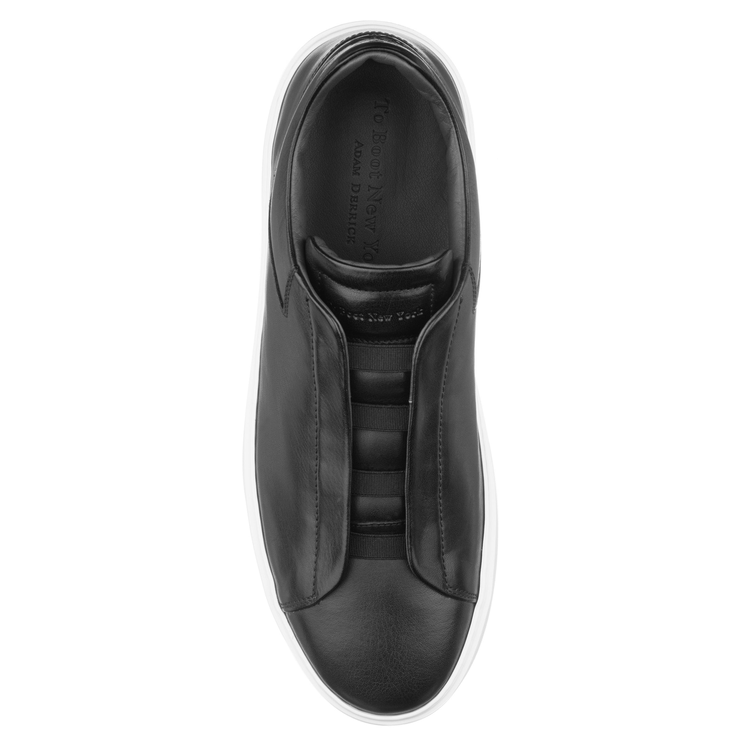 Campion Black Calf Elastic Slip On Sneaker