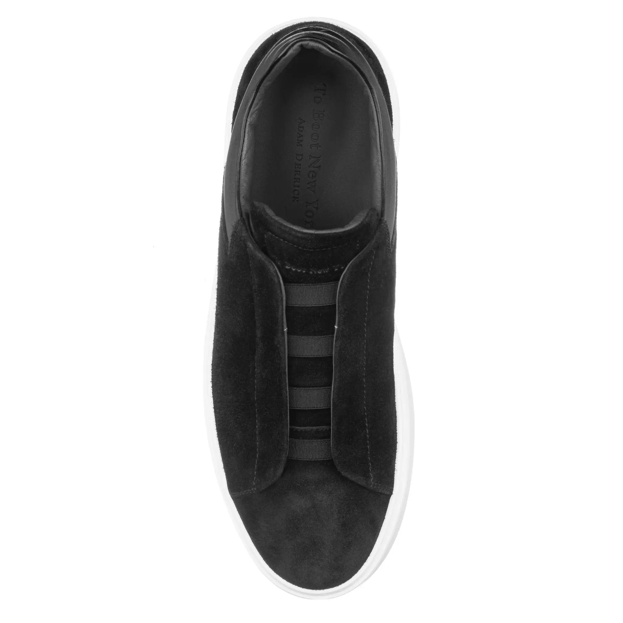 Campion Black Suede Elastic Slip-On Sneaker by To Boot New York
