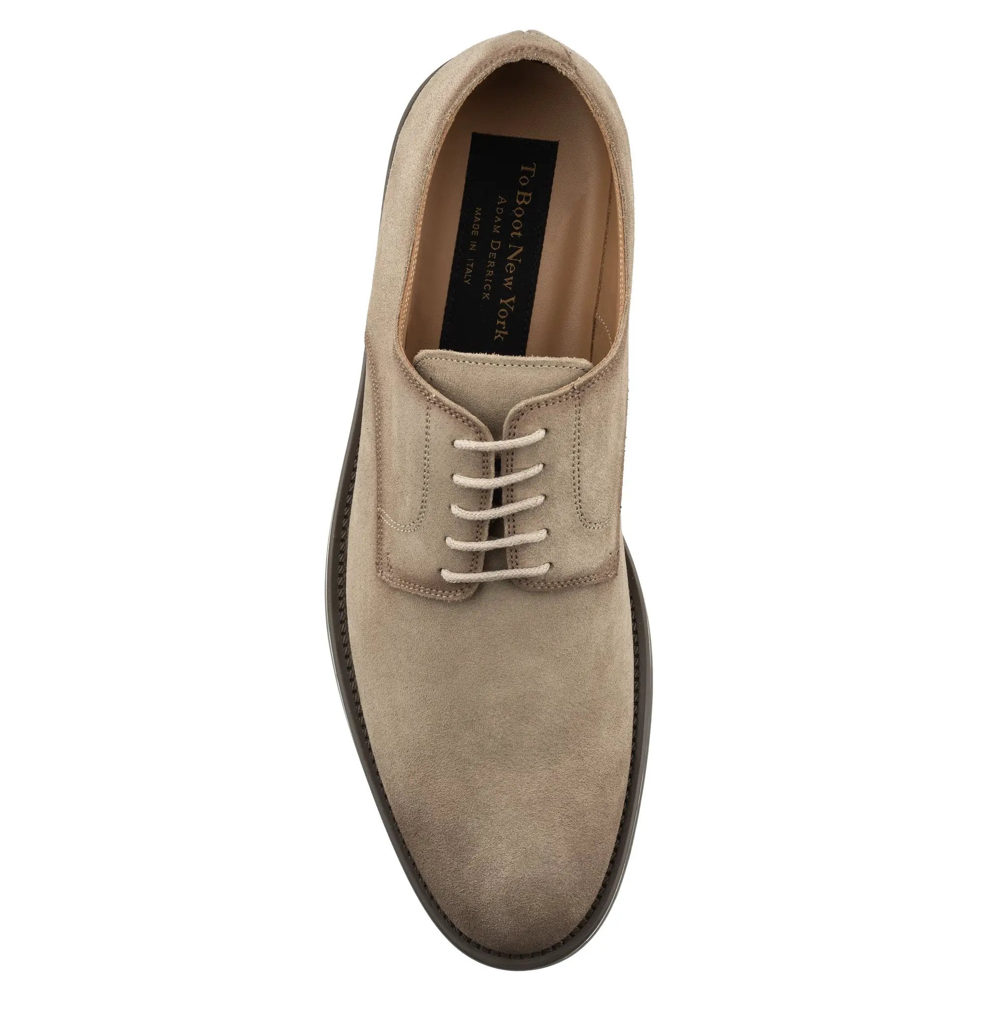 Vineyard Taupe Suede Derby Lace-Up Oxford by To Boot New York