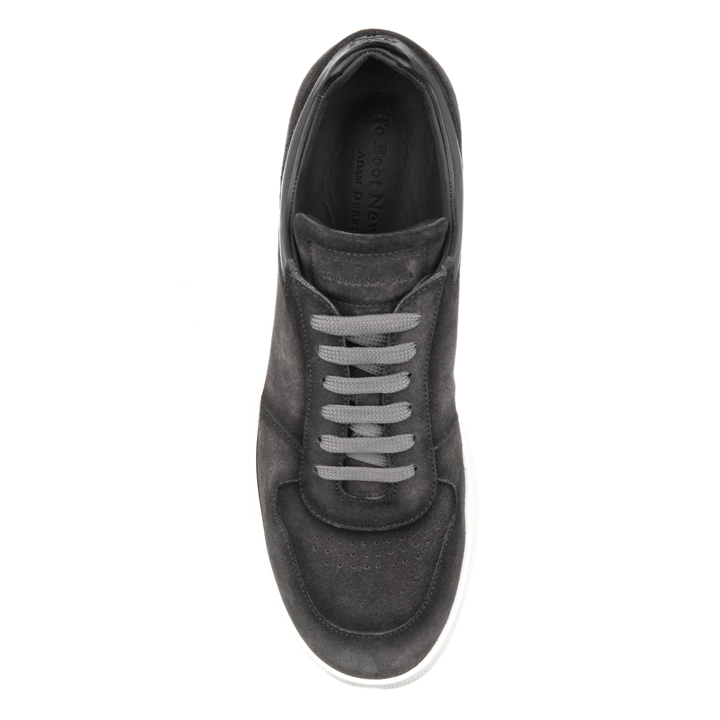 Callum Grey Suede Court Sneaker