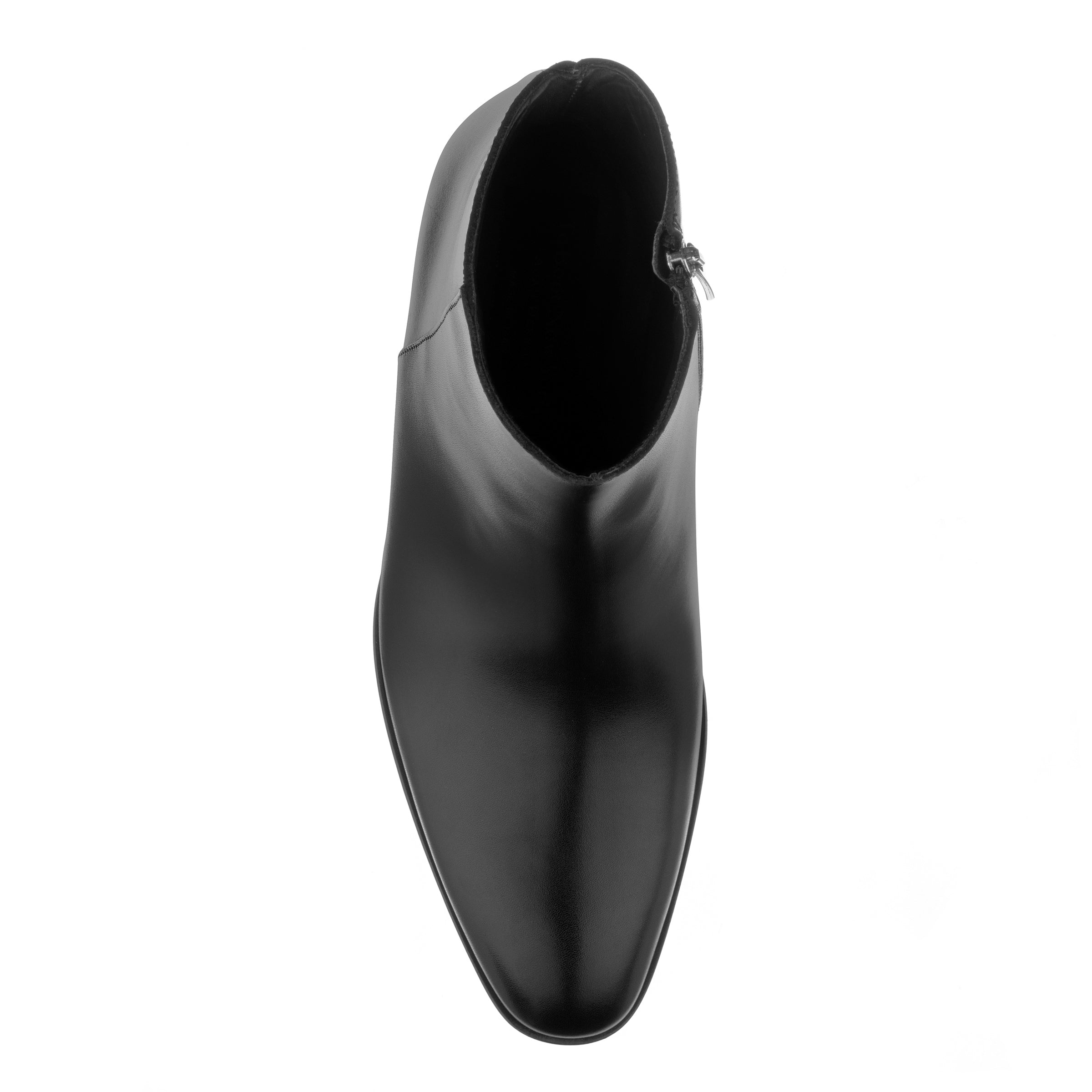 Irwin Black Calf Leather Zip Boot