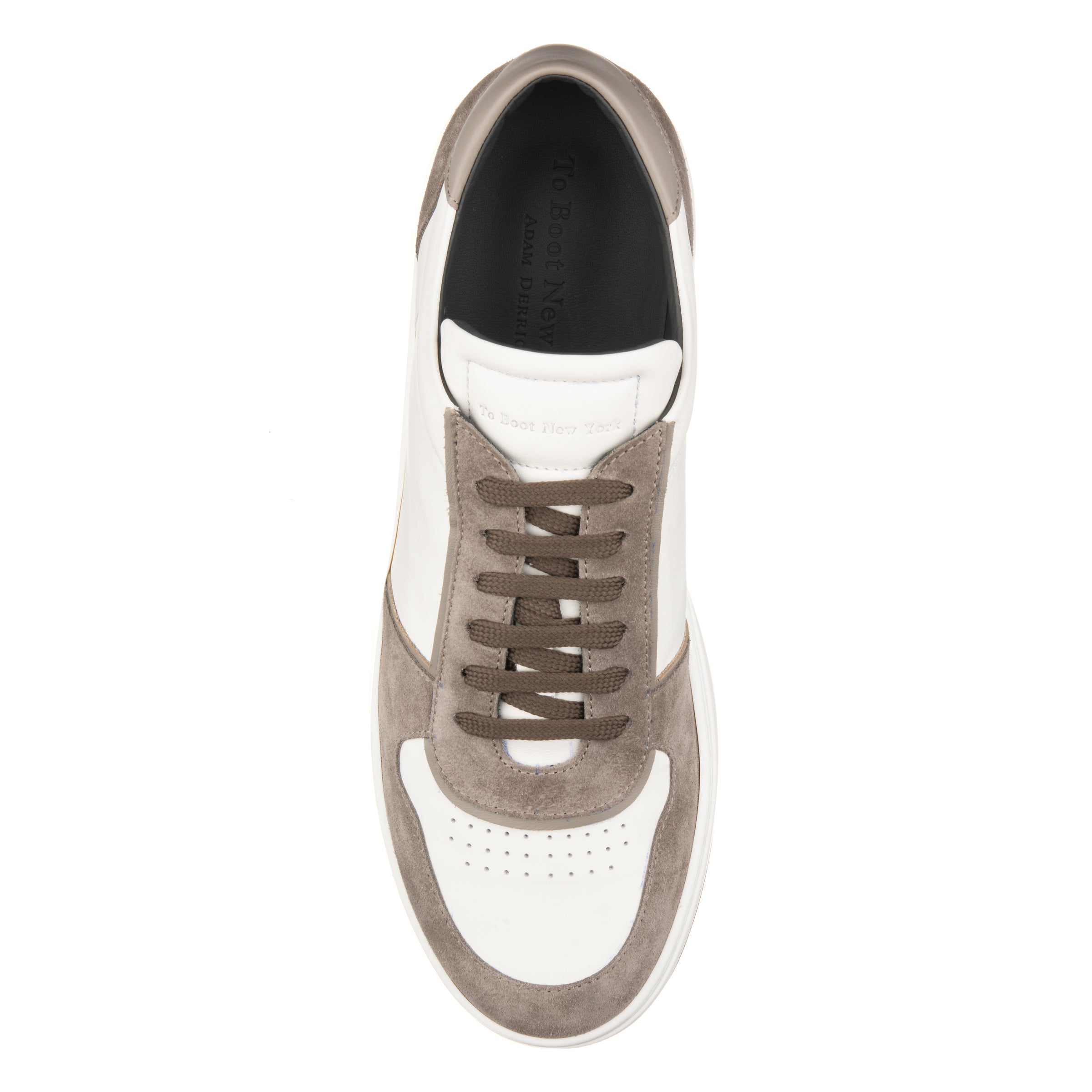 Lennon White/Chocolate/Taupe Court Sneaker
