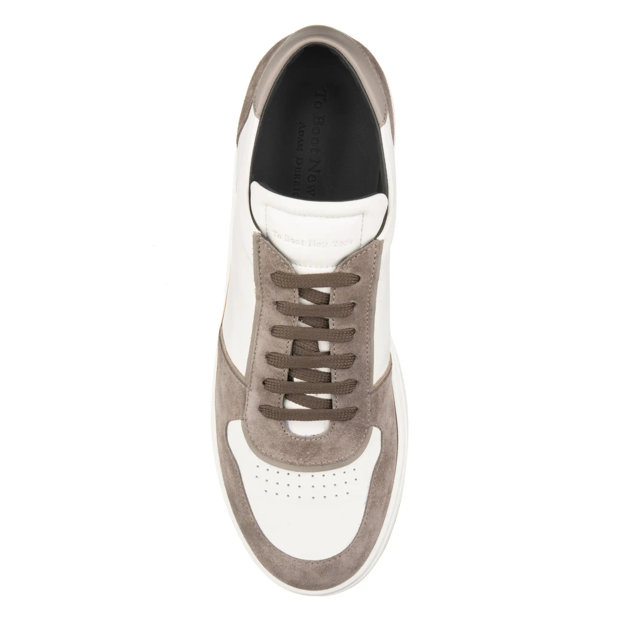 Lennon White/Chocolate/Taupe Court Sneaker by To Boot New York