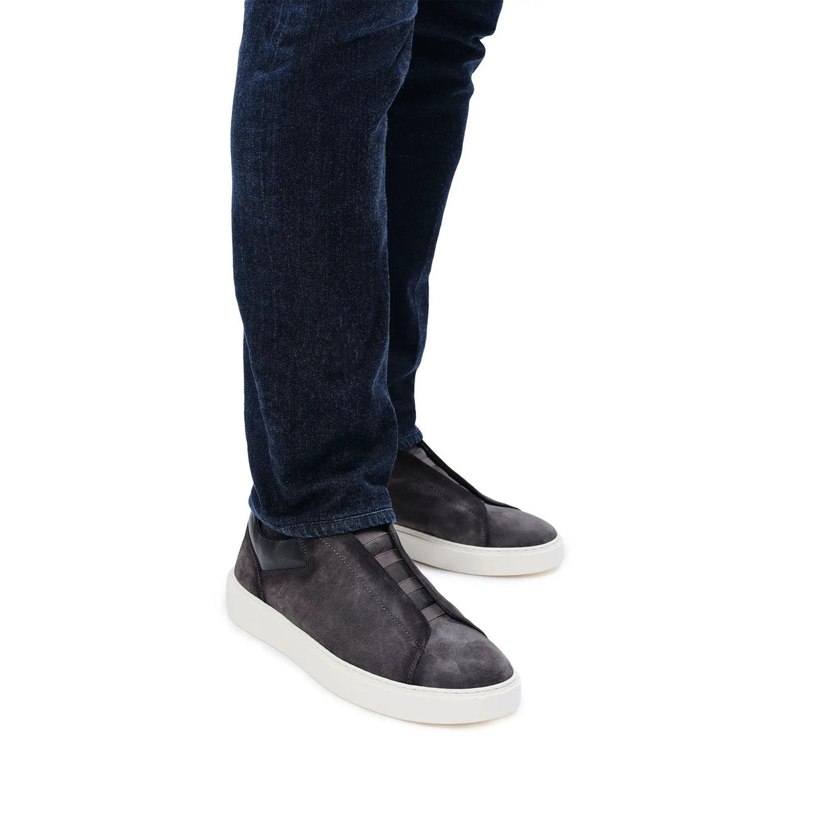 Campion Grey Aero Suede Elastic Slip-On Sneaker by To Boot New York