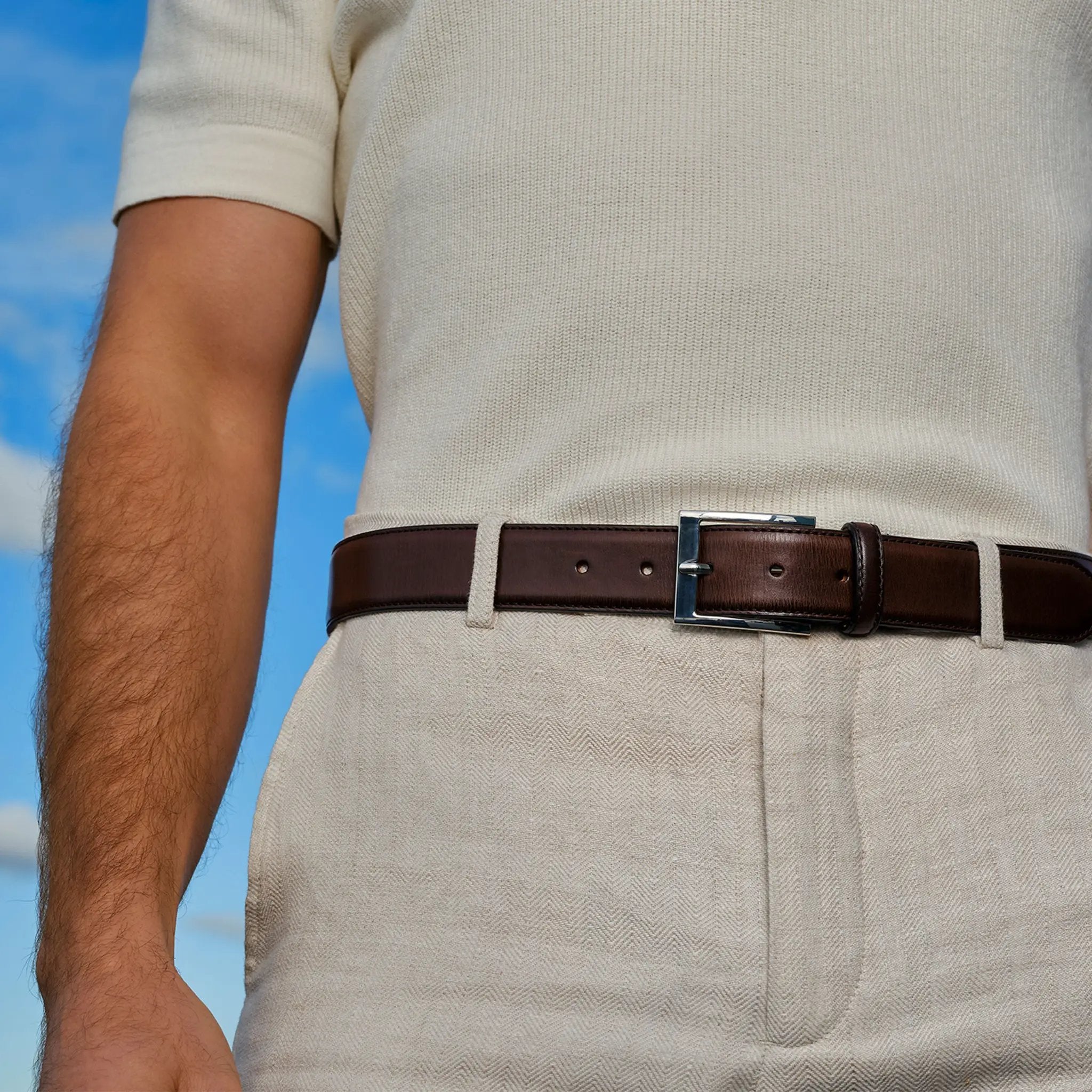 Dark Brown Calf Belt by To Boot New York