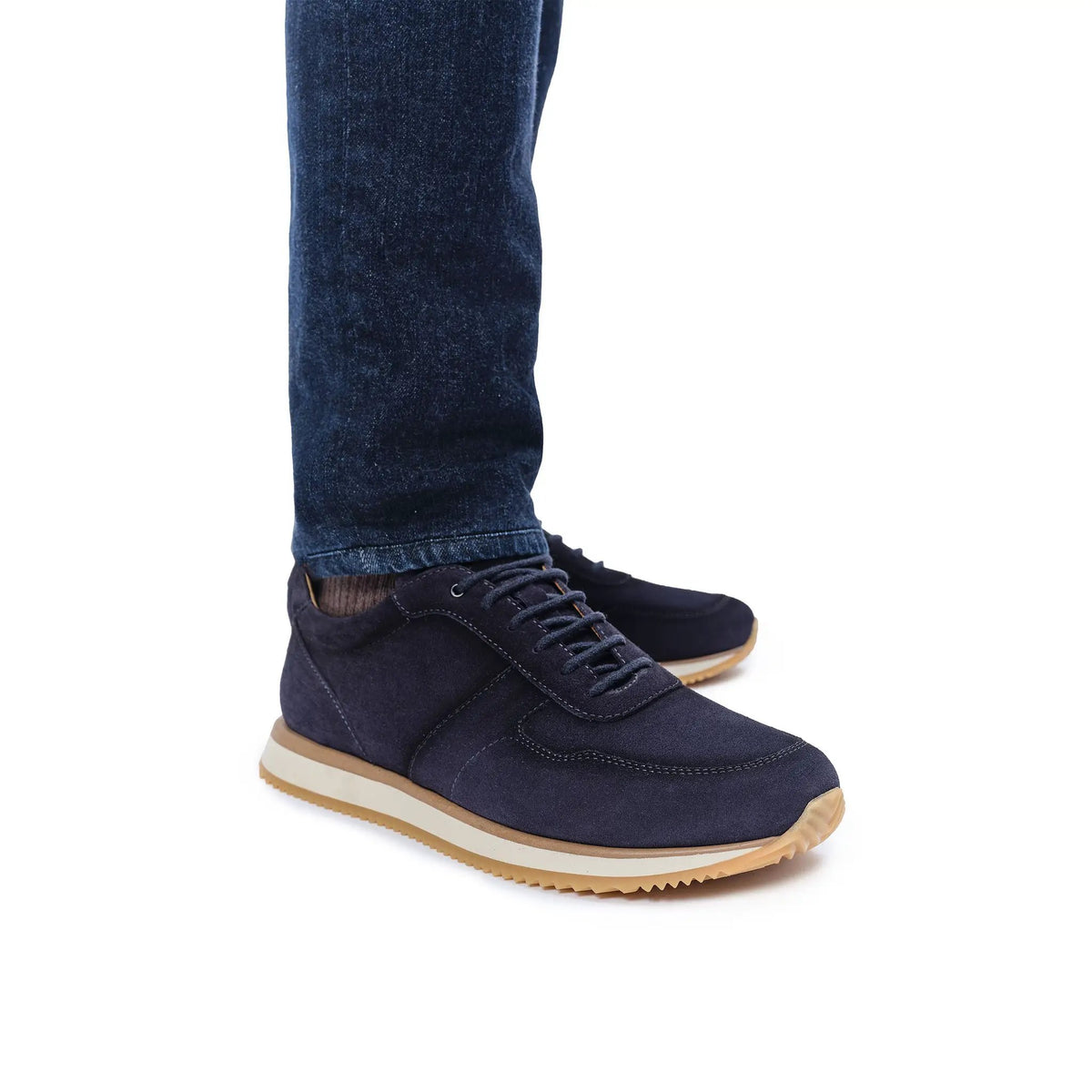 Fanning Navy Blue Suede Sneaker by To Boot New York