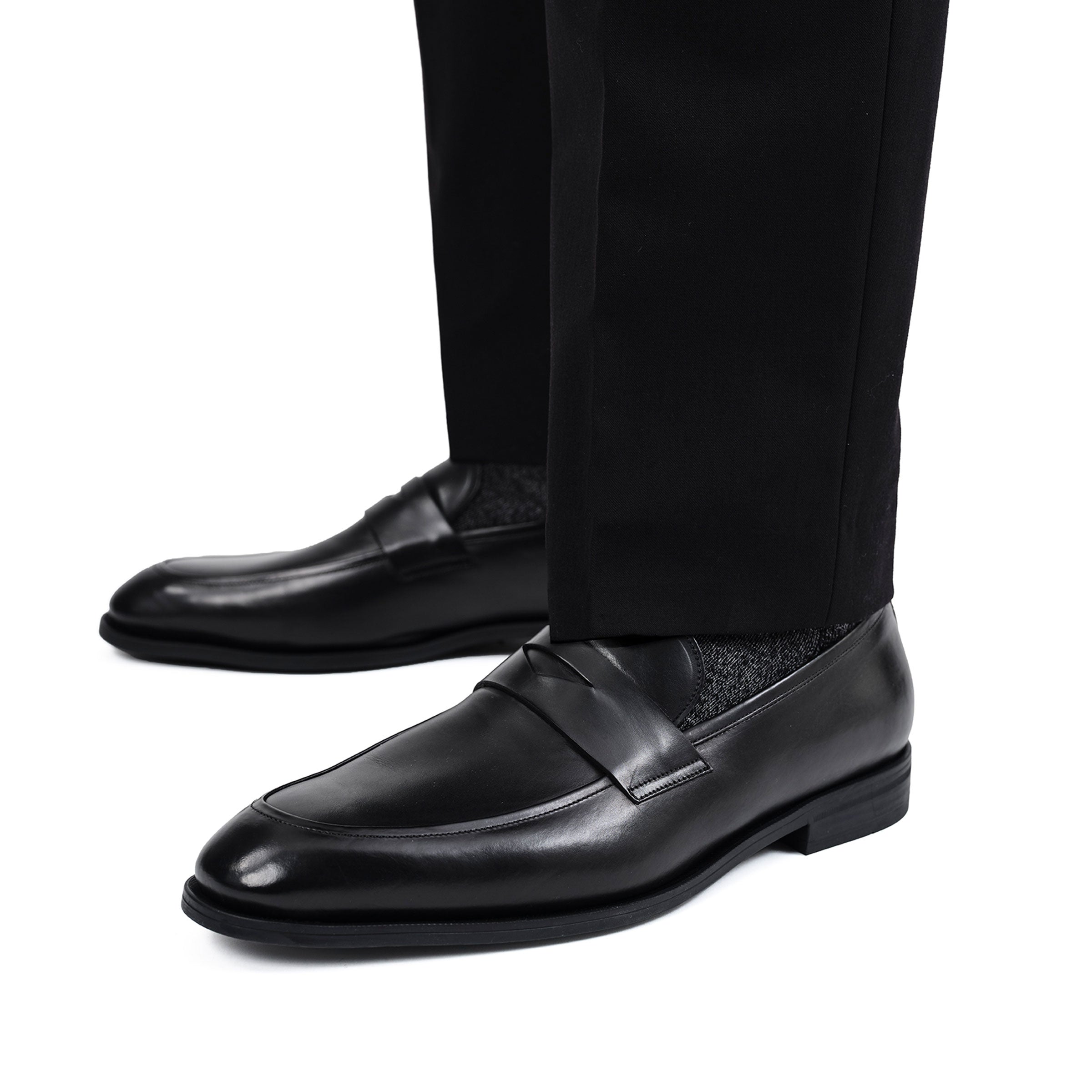 Jagger Black Calf Penny Loafer