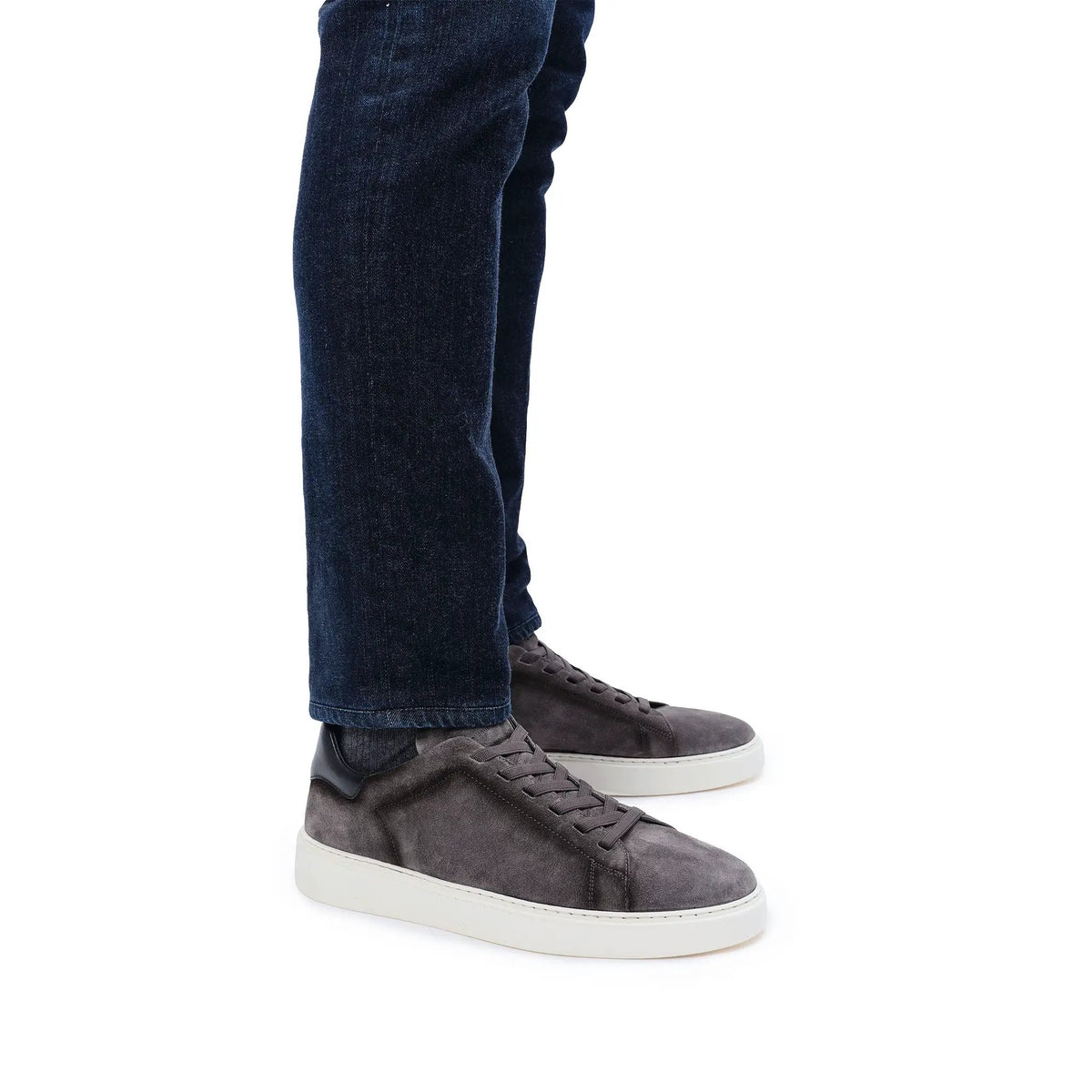 James Grey Aero Suede Stretch Lace Luxury Low-Top Sneaker by To Boot New York