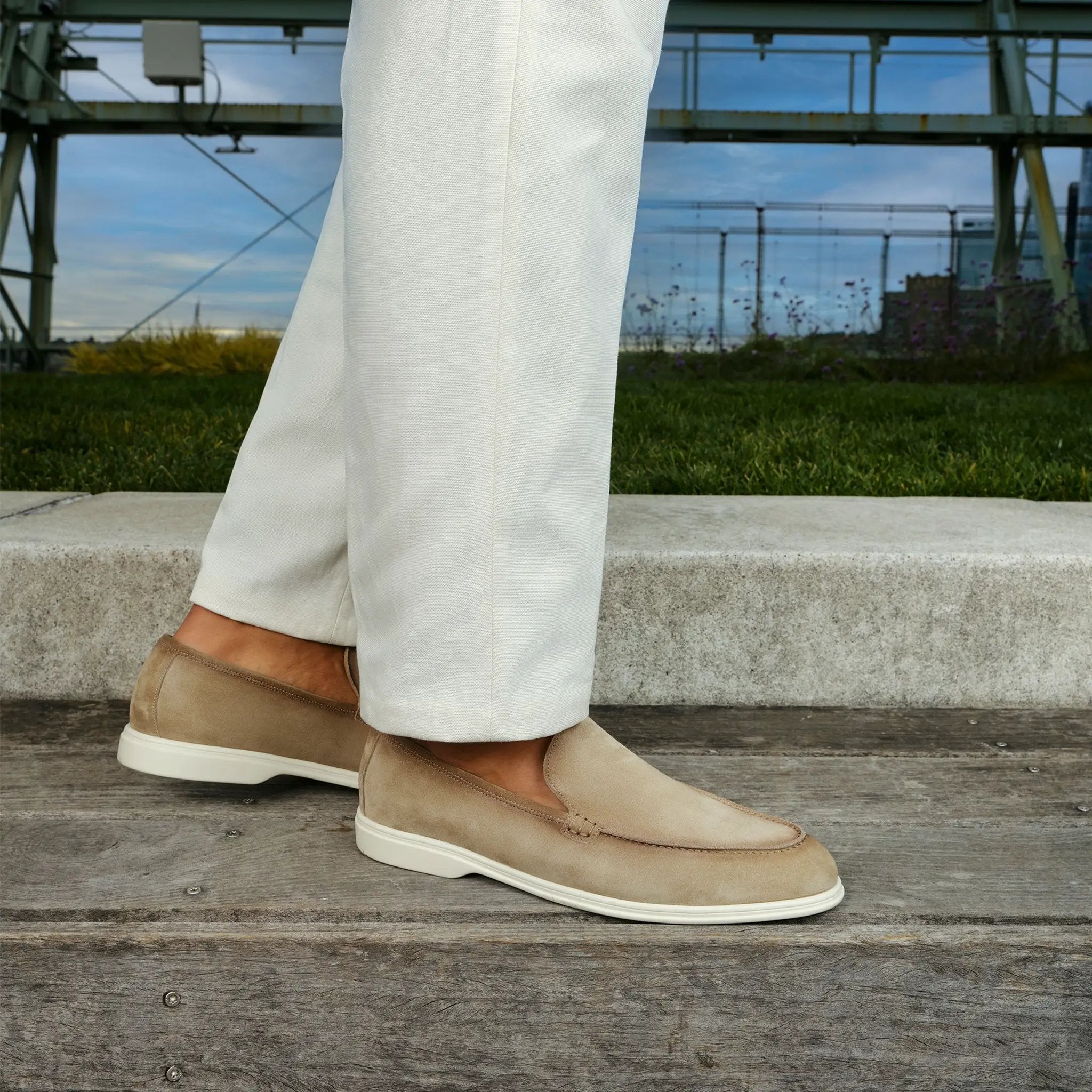 Montage Mid Brown Suede Slip-On Loafer by To Boot New York