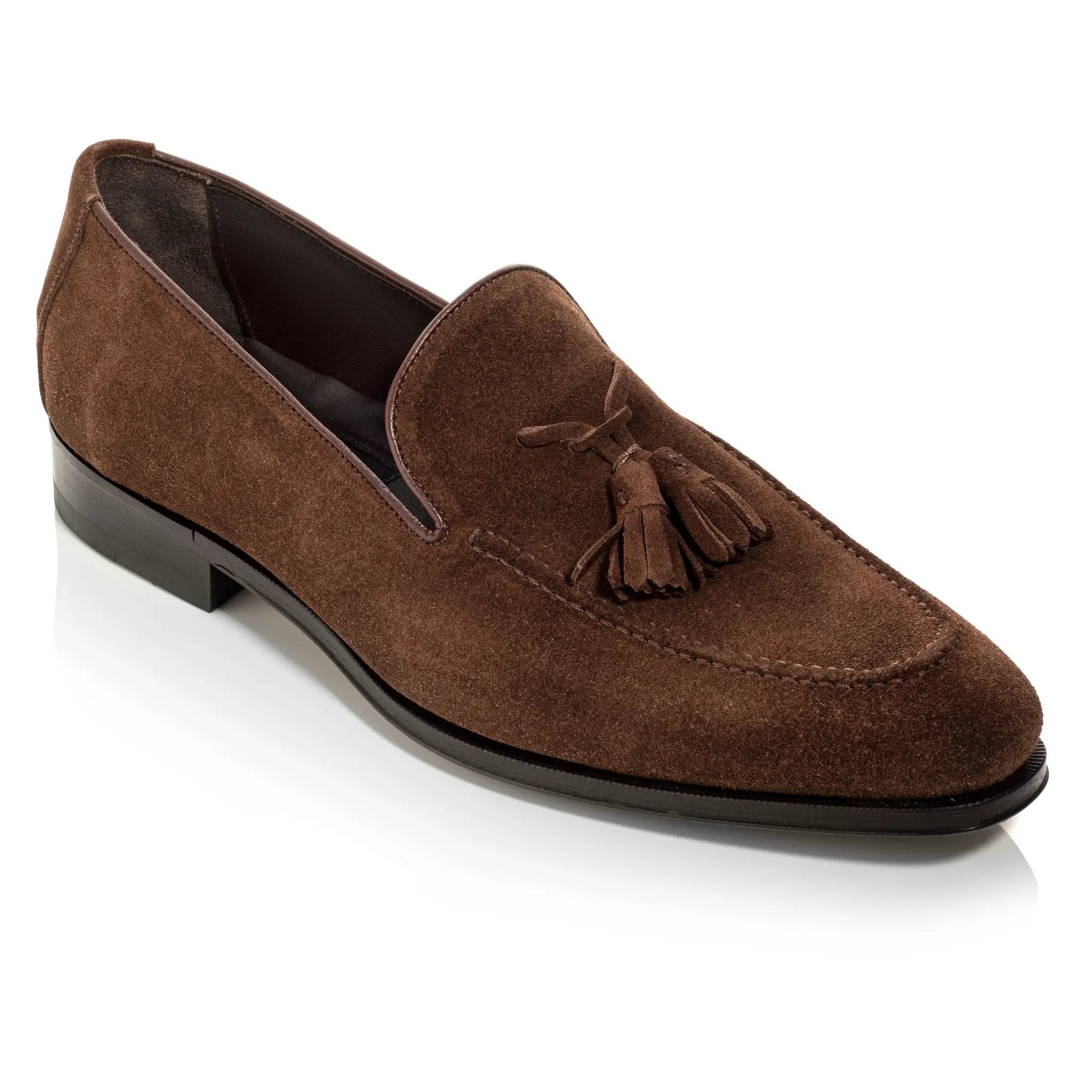 Maurizio Mid Brown Suede Tassel Loafer by To Boot New York