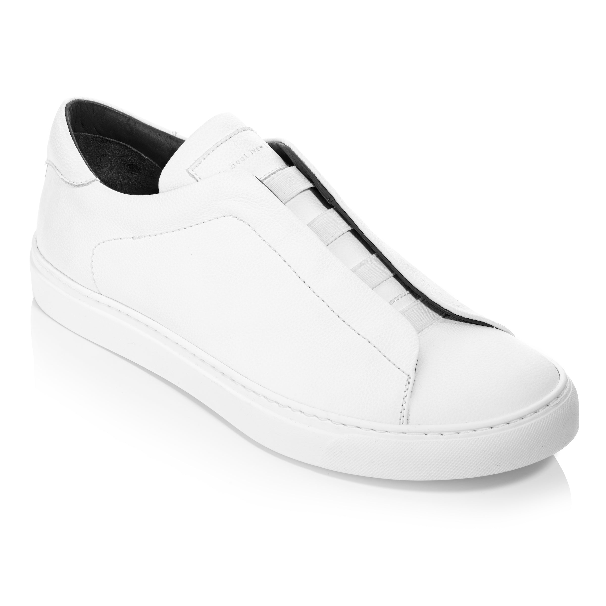 Bolla White Soft Calf Elastic Slip on Sneaker