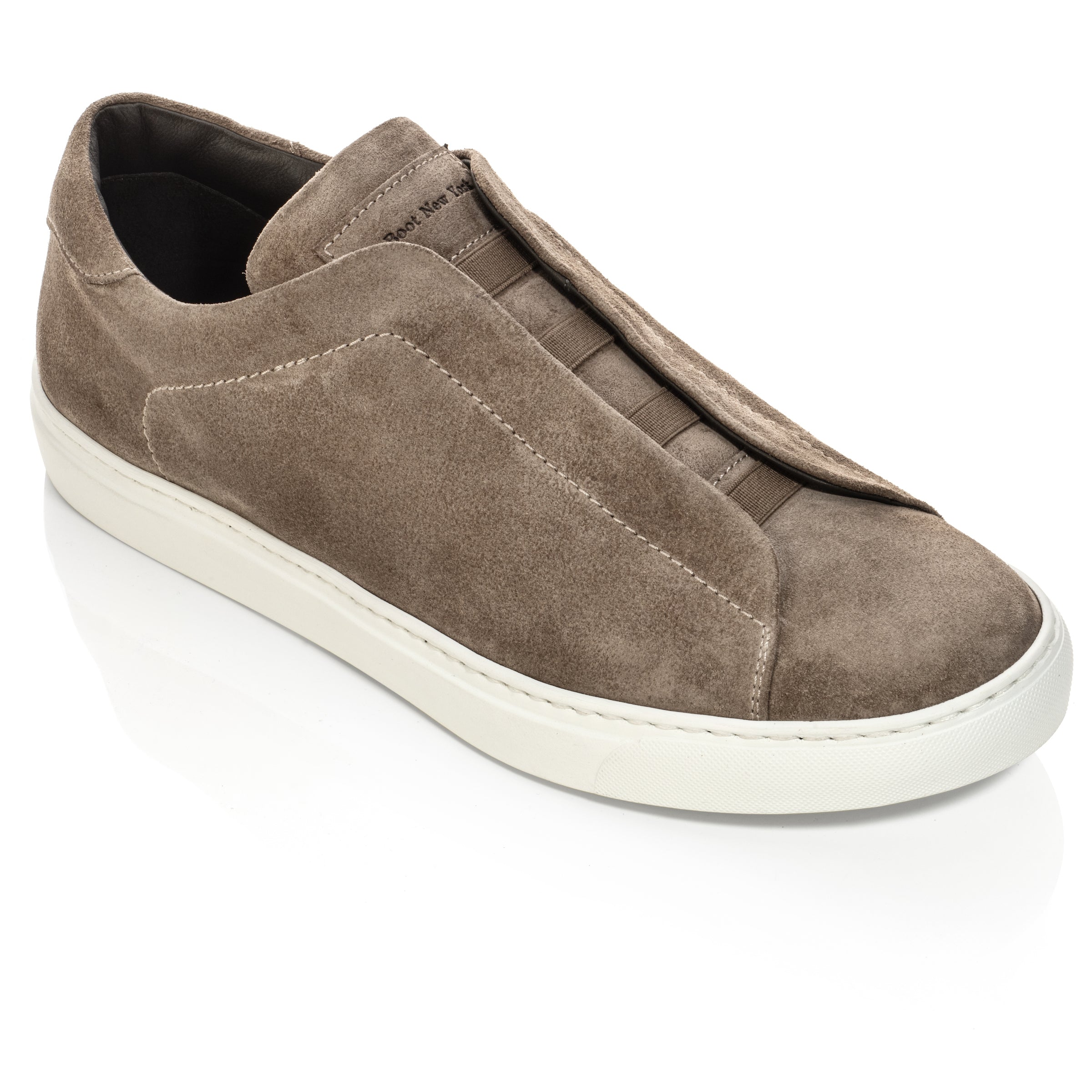 Stone Taupe Suede Slip On Sneaker