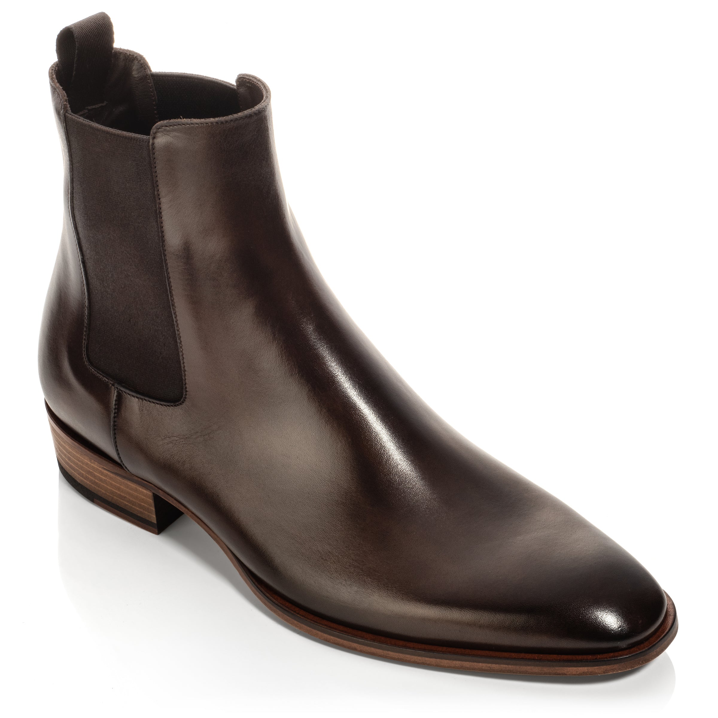 Myles Dark Brown Burnish Calf Chelsea Boot - Main Image