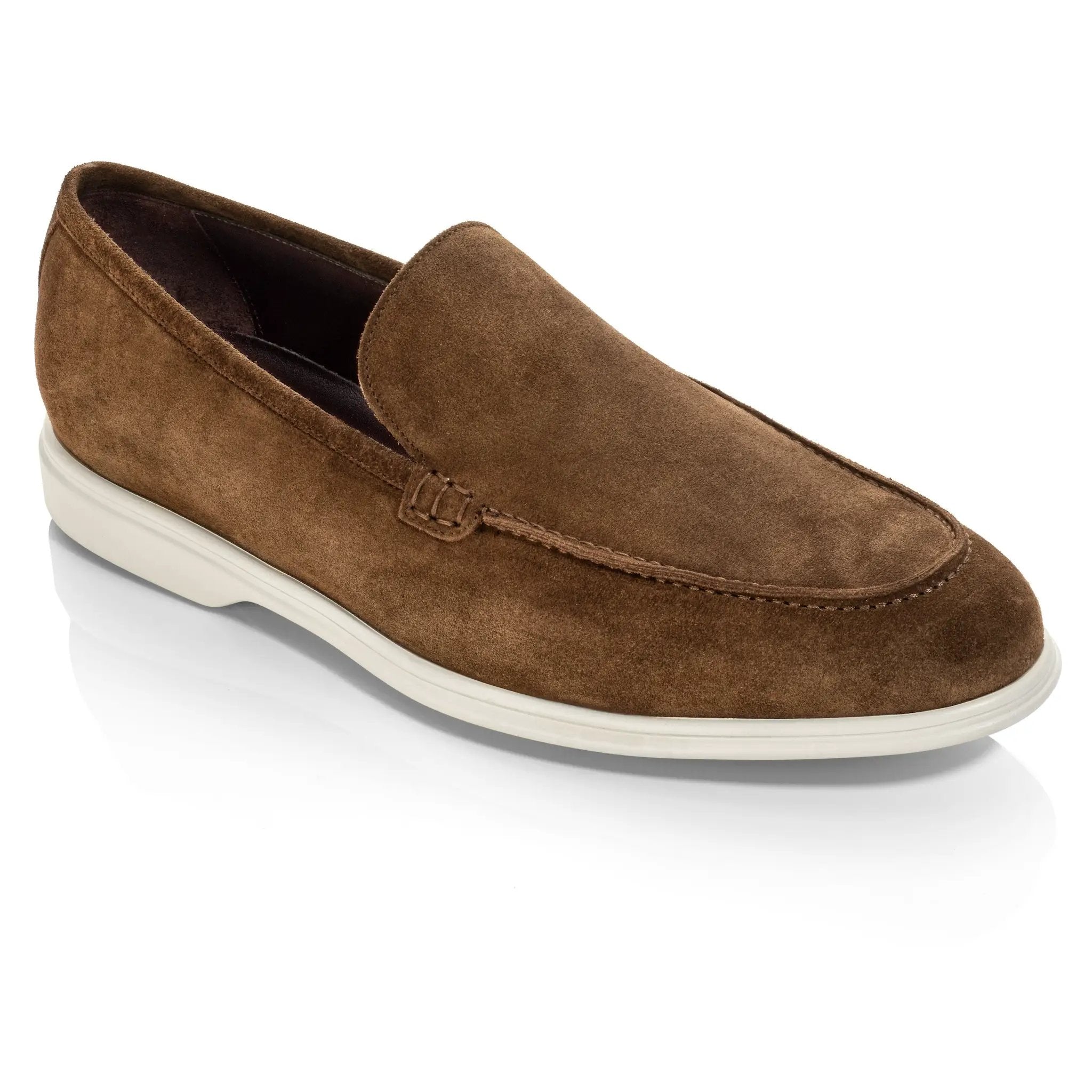 Cassidy Mid Brown Suede Slip-On Loafer by To Boot New York
