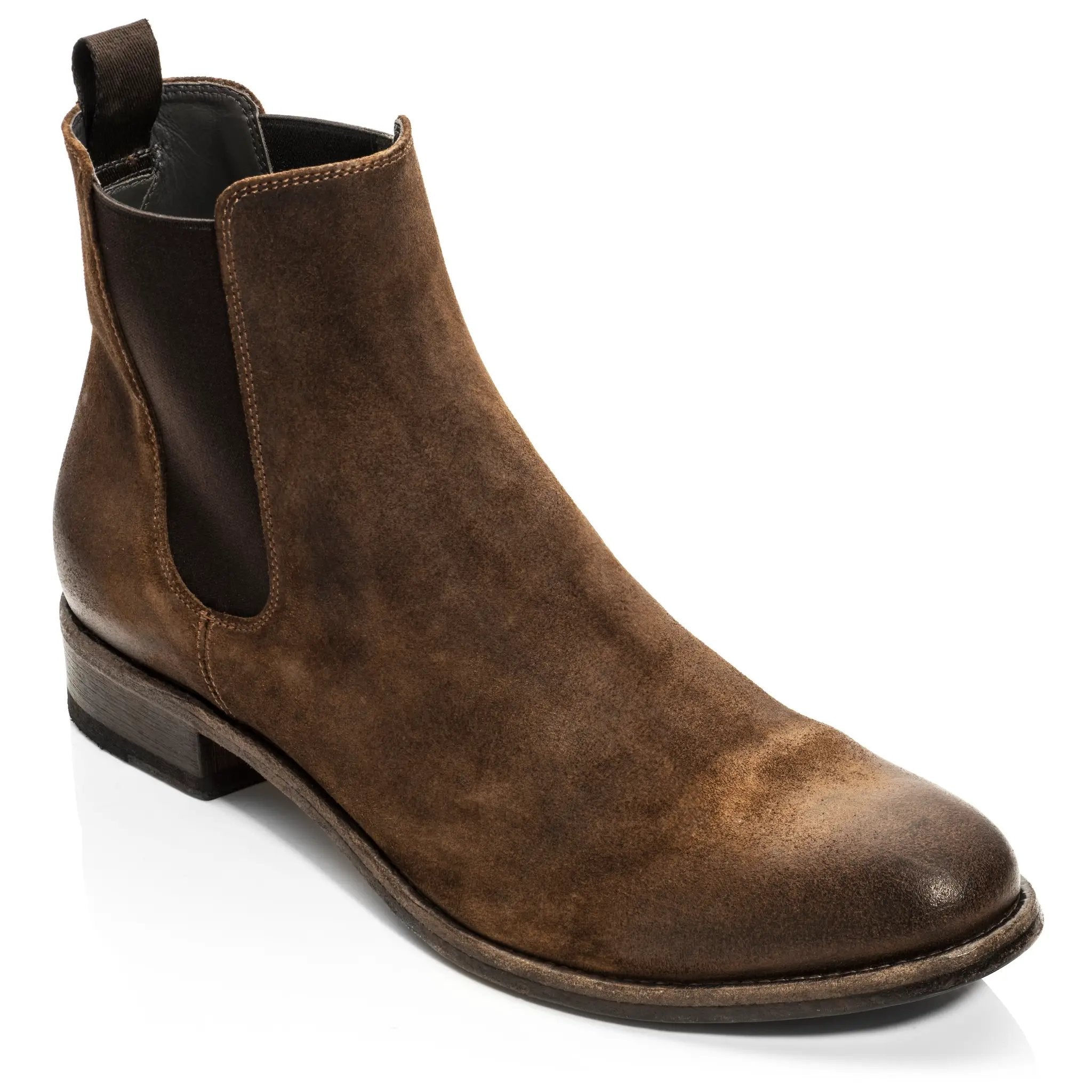 Bedell Mid Brown Waxed Suede Chelsea Boot by To Boot New York