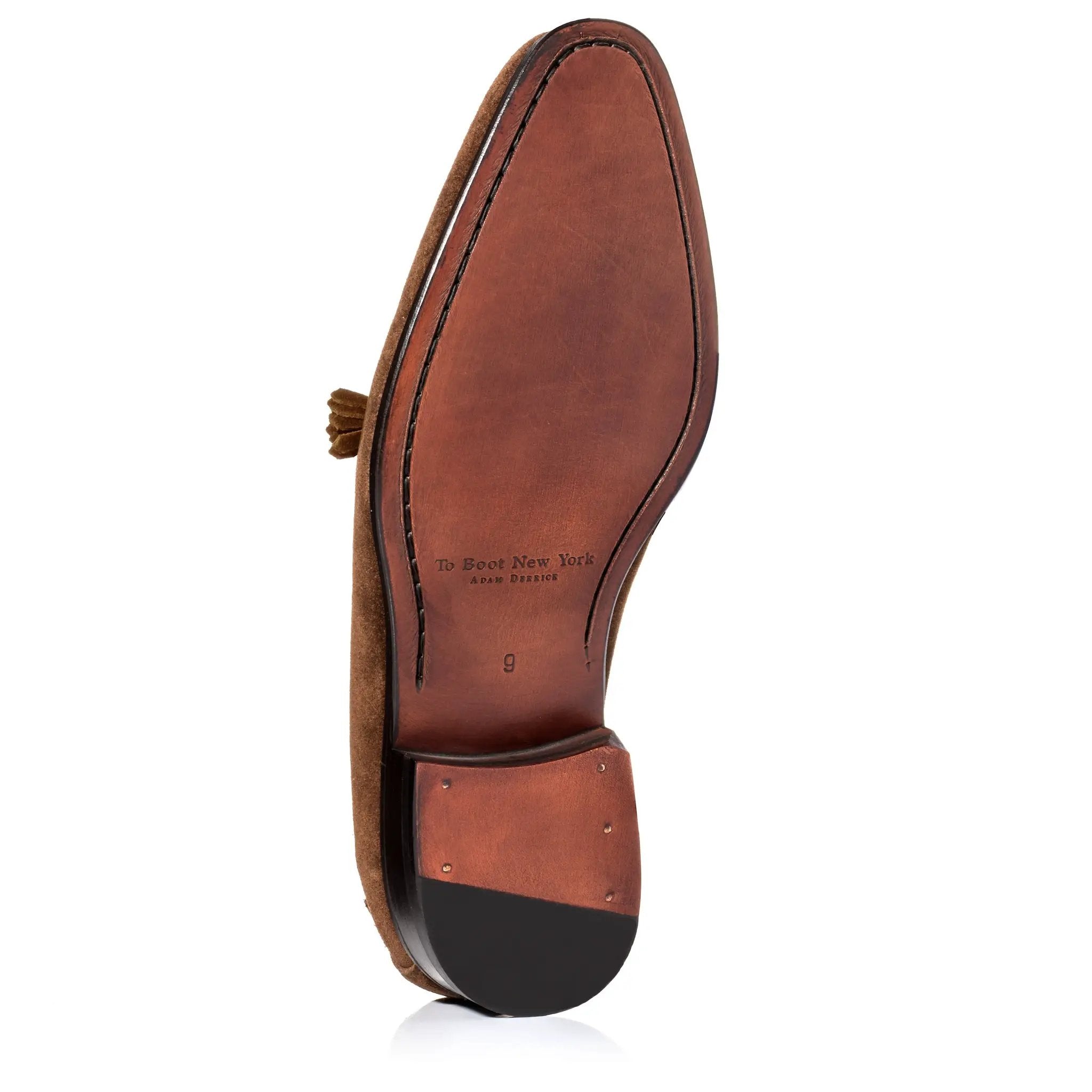 Maurizio Mid Brown Suede Tassel Loafer by To Boot New York