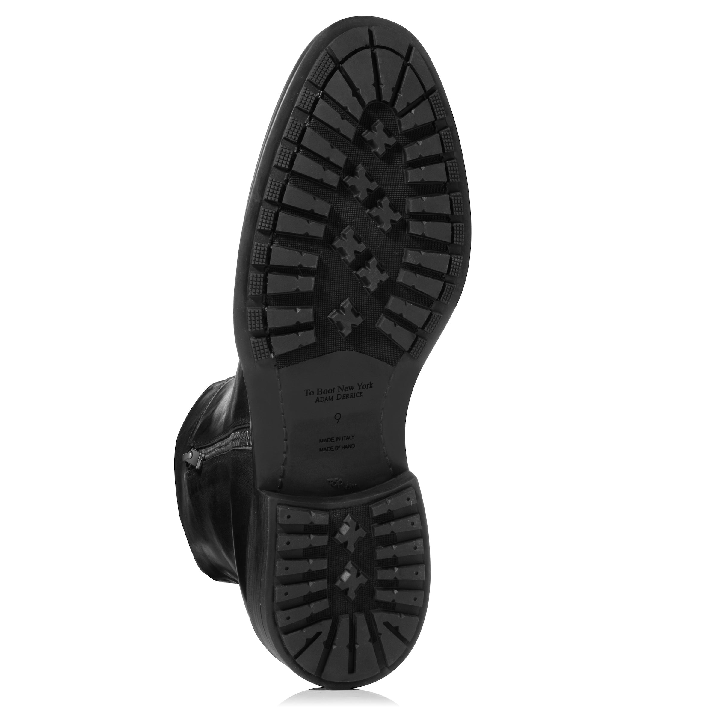 Boyd Black Calf Leather Zipper Boot