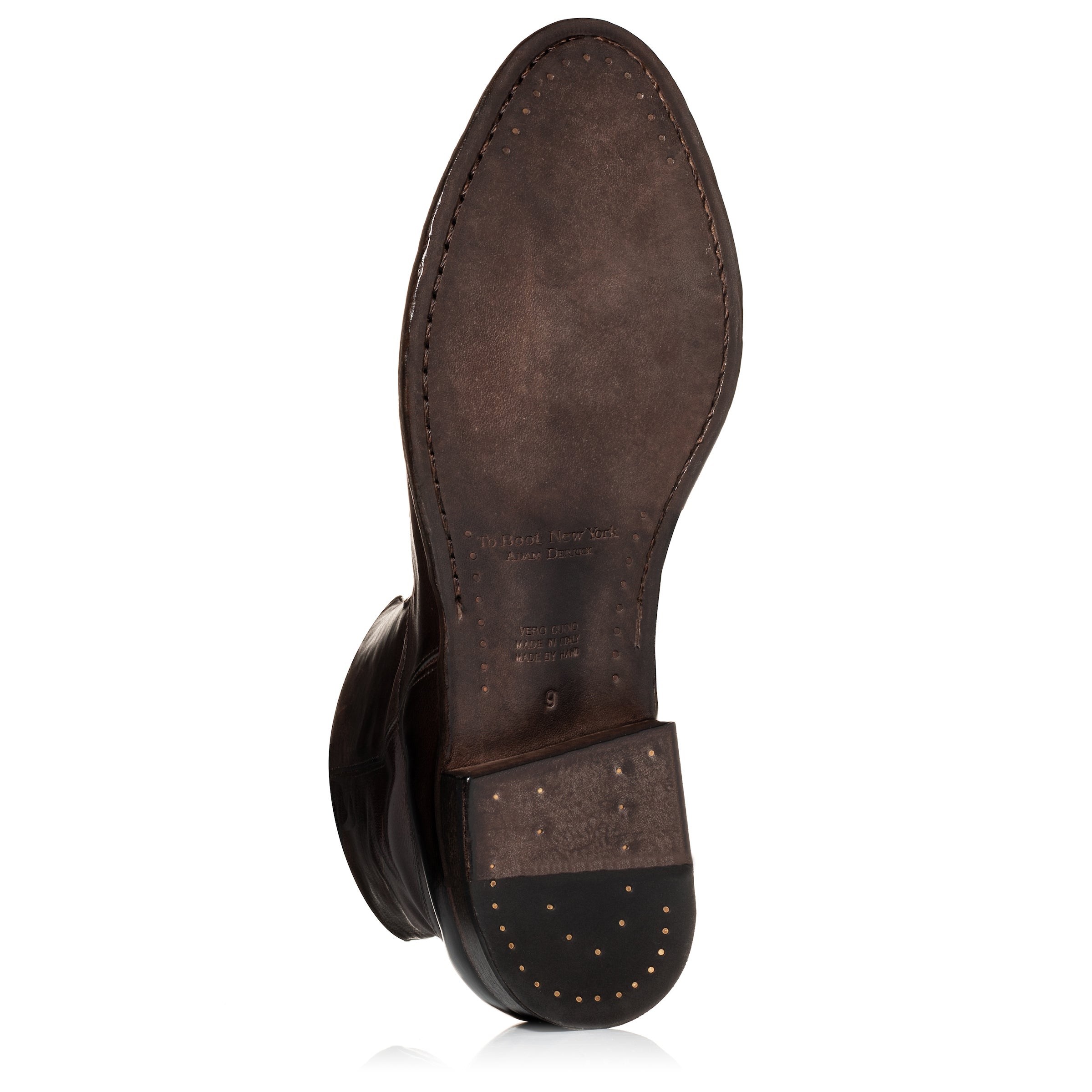 Belvedere Dark Brown Calf Leather Zip Boot