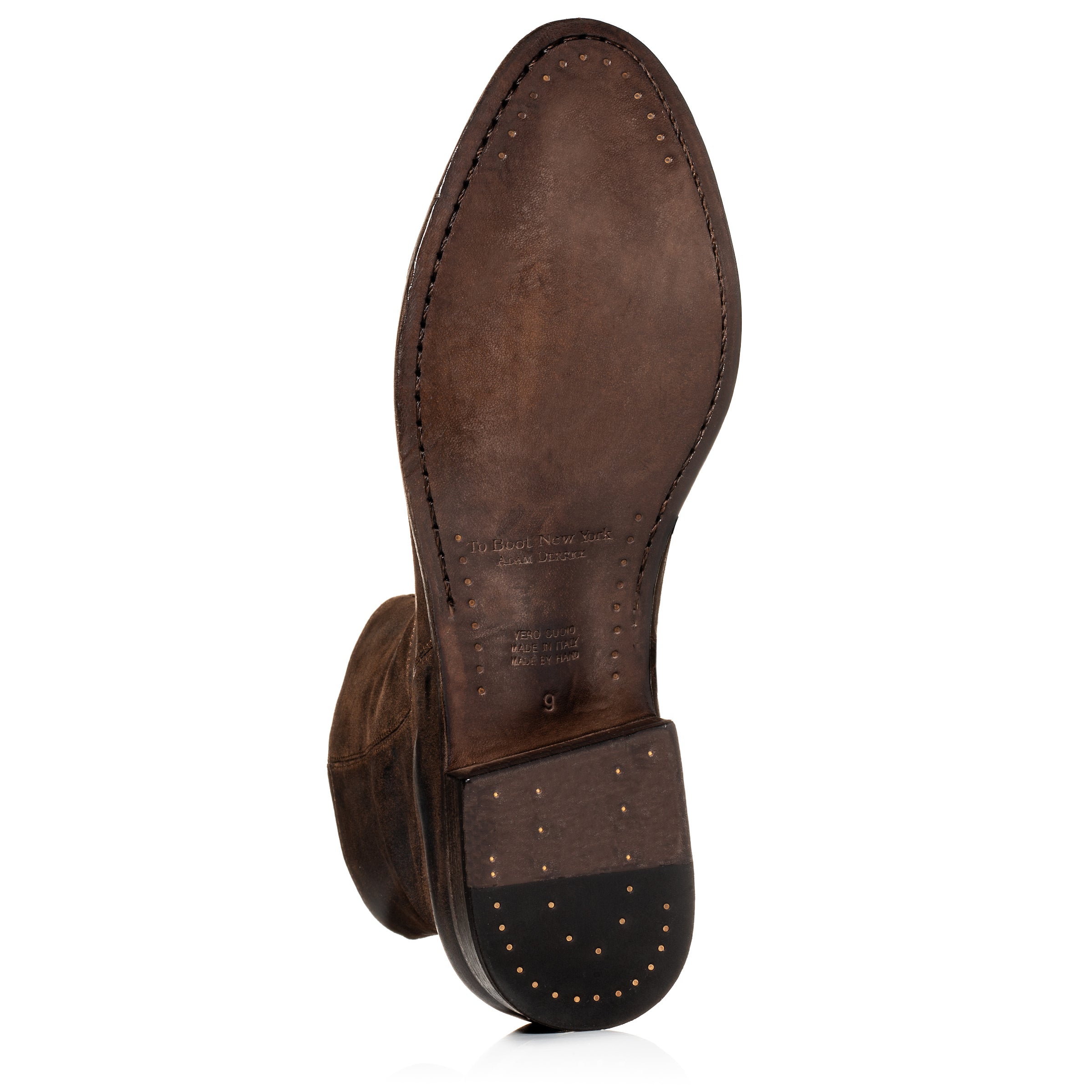 Belvedere Mid Brown Waxed Suede Zip Boot