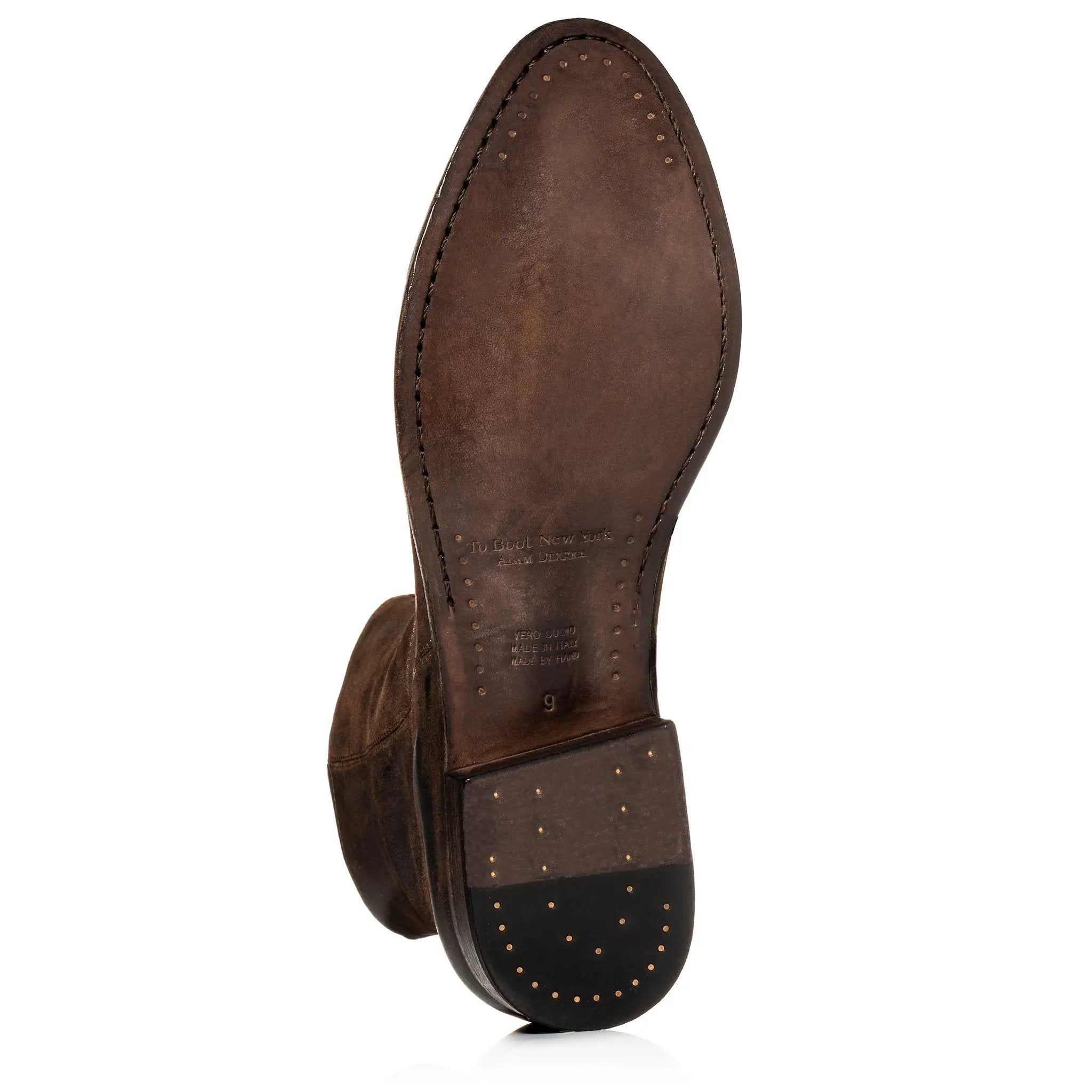Belvedere Mid Brown Waxed Suede Zip Boot by To Boot New York
