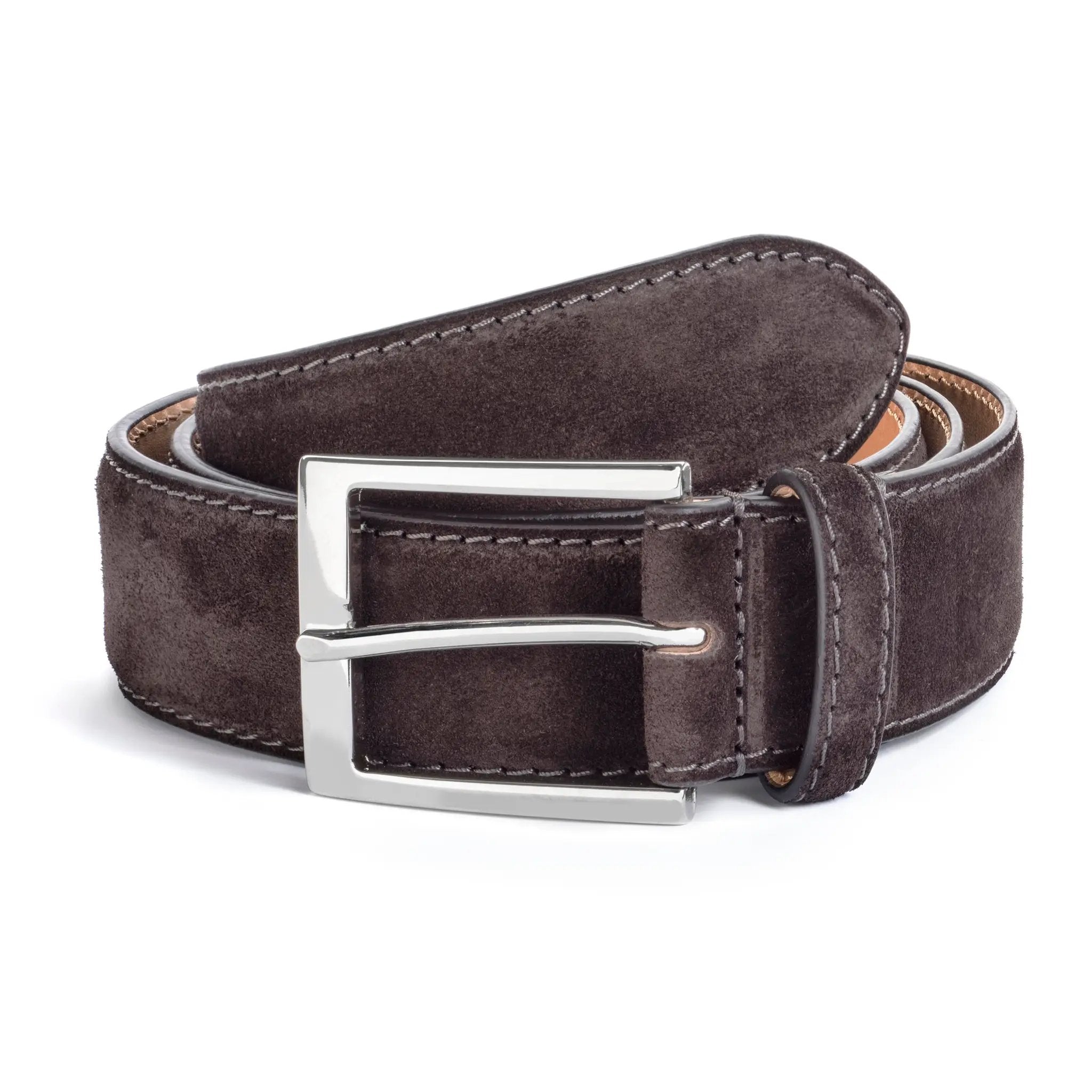 Dark Brown Suede Belt by To Boot New York