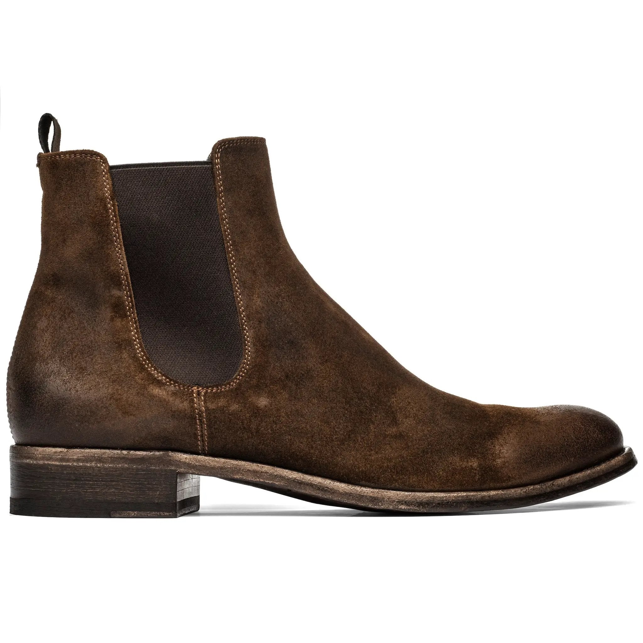 Bedell Mid Brown Waxed Suede Chelsea Boot by To Boot New York