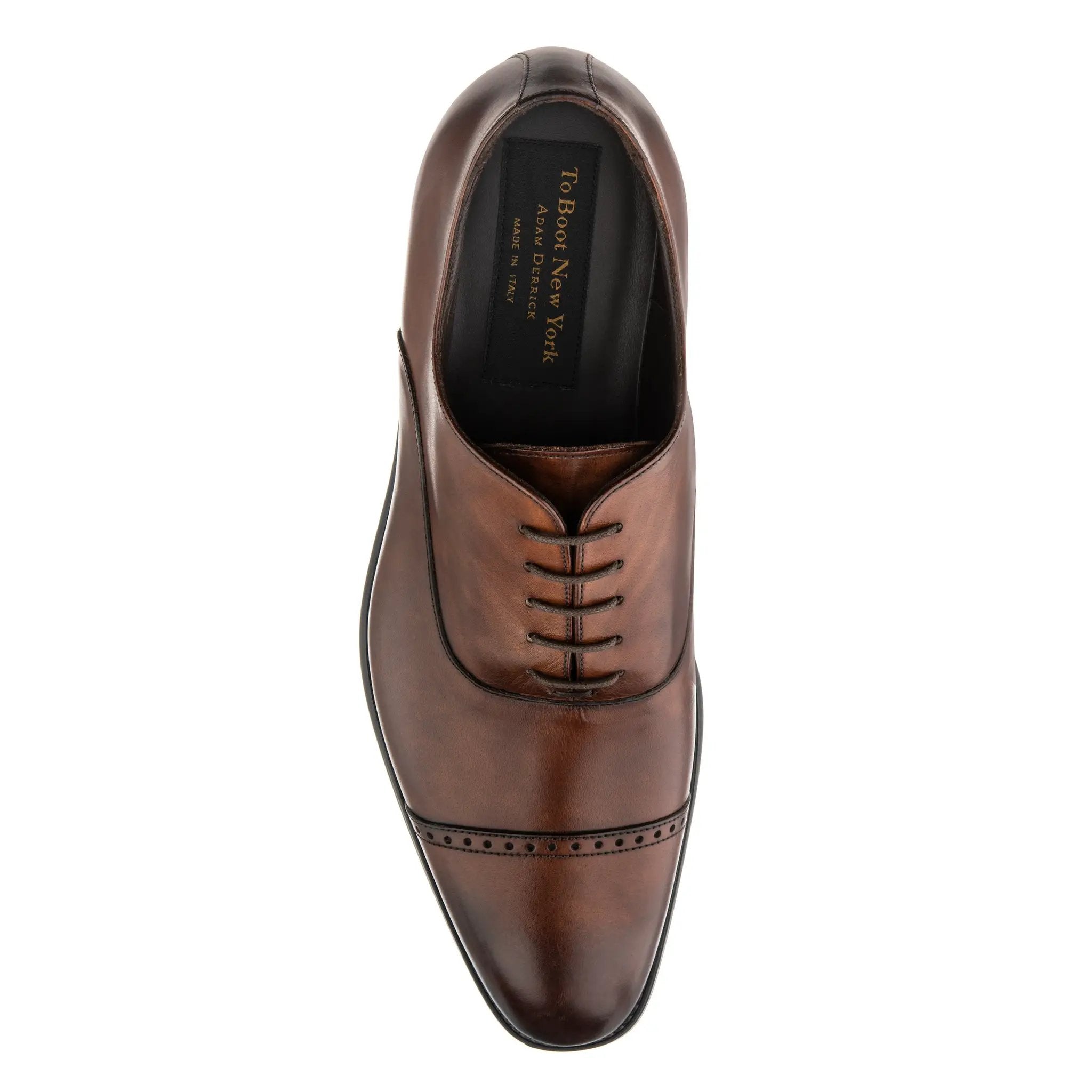 Alessio Burnished Brown Cap Toe Balmoral Oxford by To Boot New York