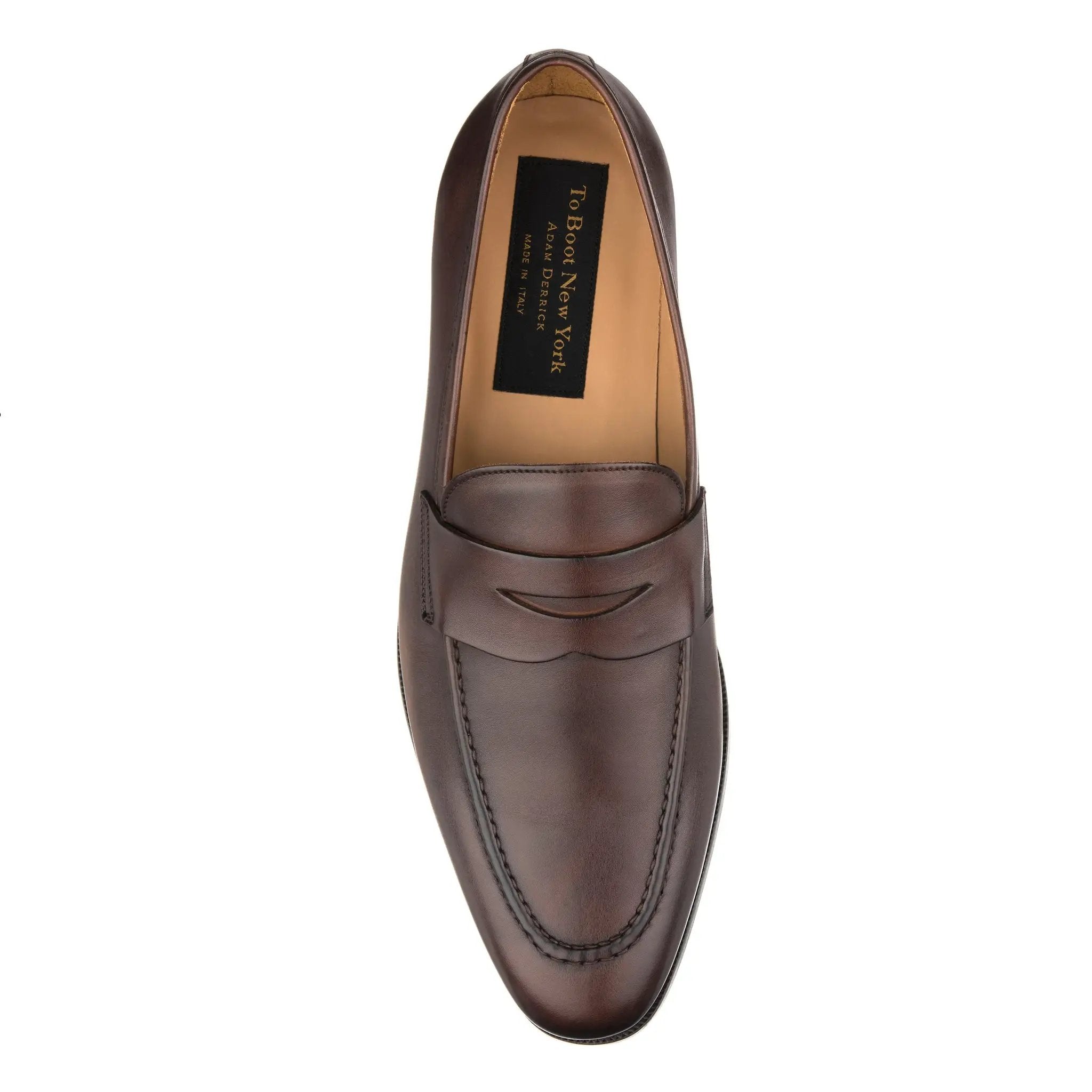 Tesoro Dark Brown Calf Slip-On Penny Loafer by To Boot New York