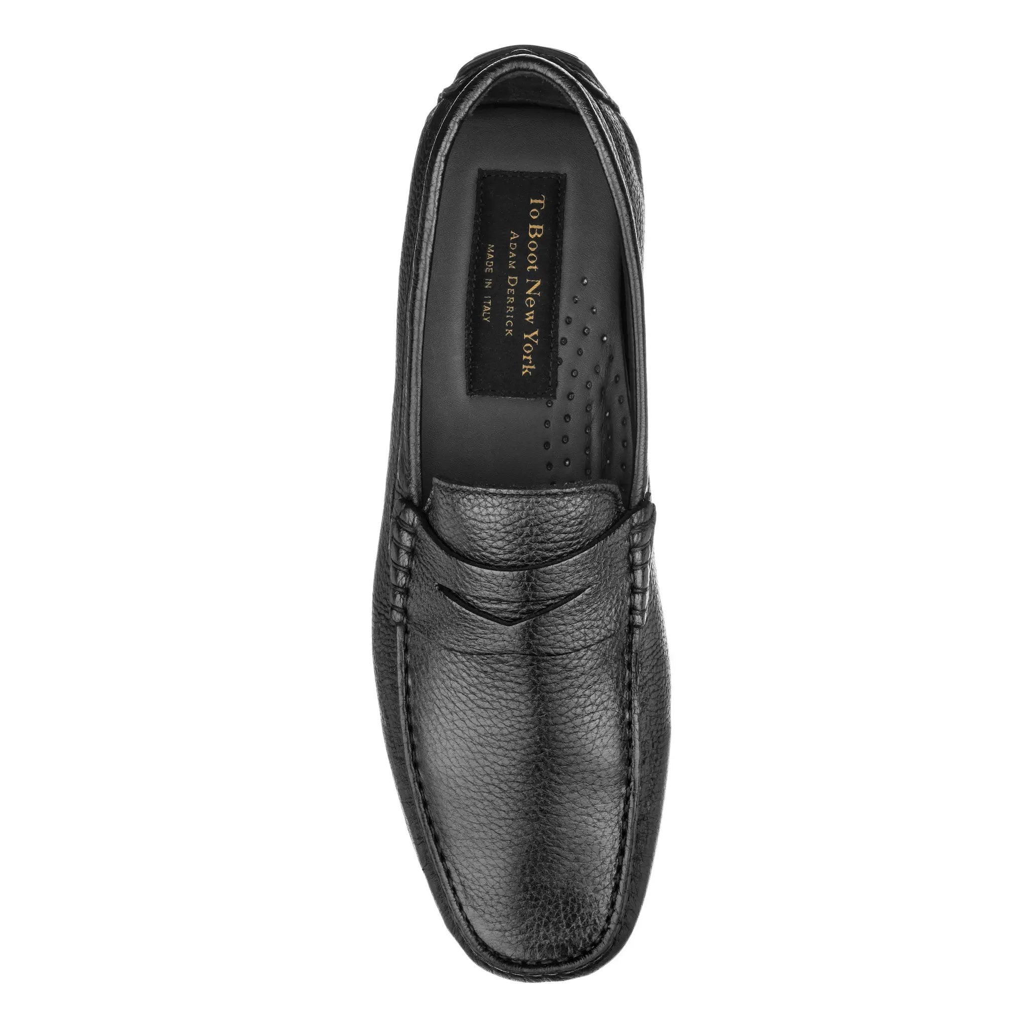 Vieques Black Deerskin Penny Driving Loafer by To Boot New York