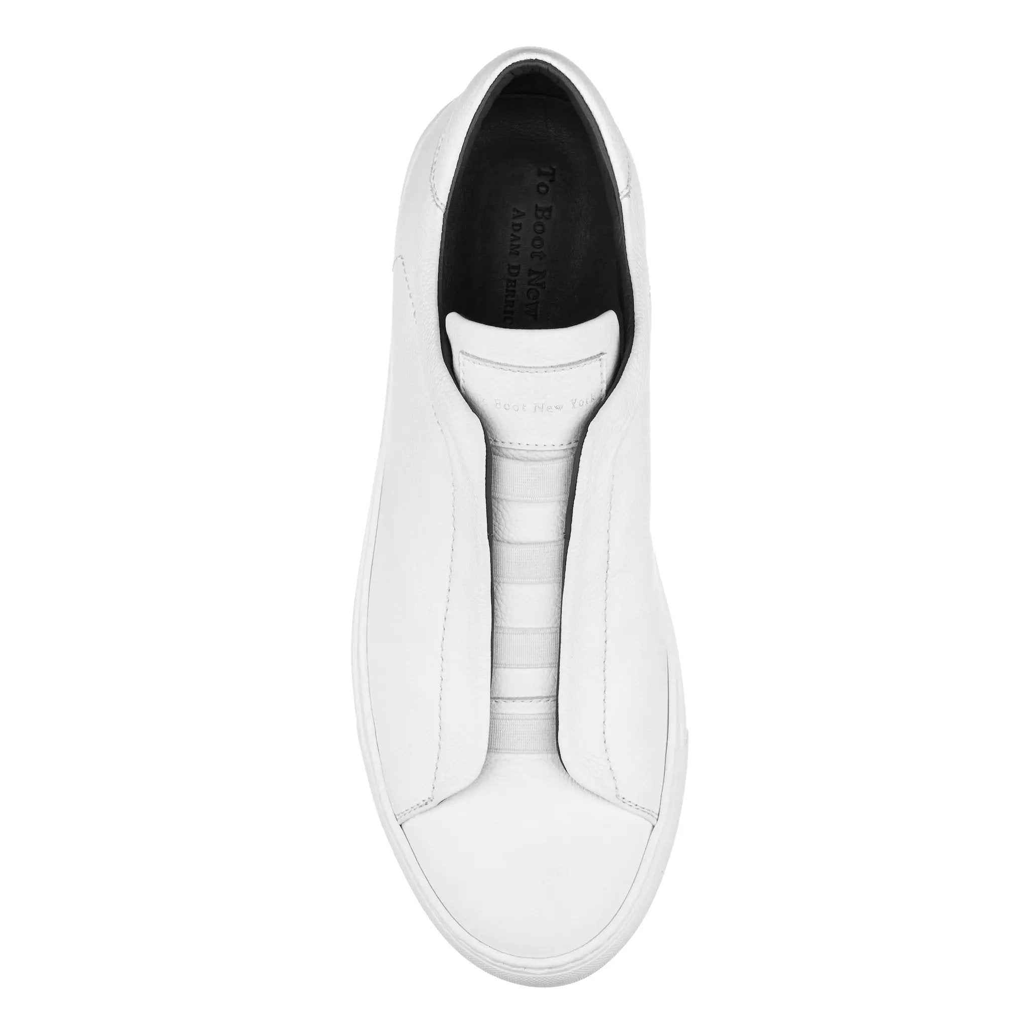 Bolla White Soft Calf Elastic Slip-On Sneaker by To Boot New York