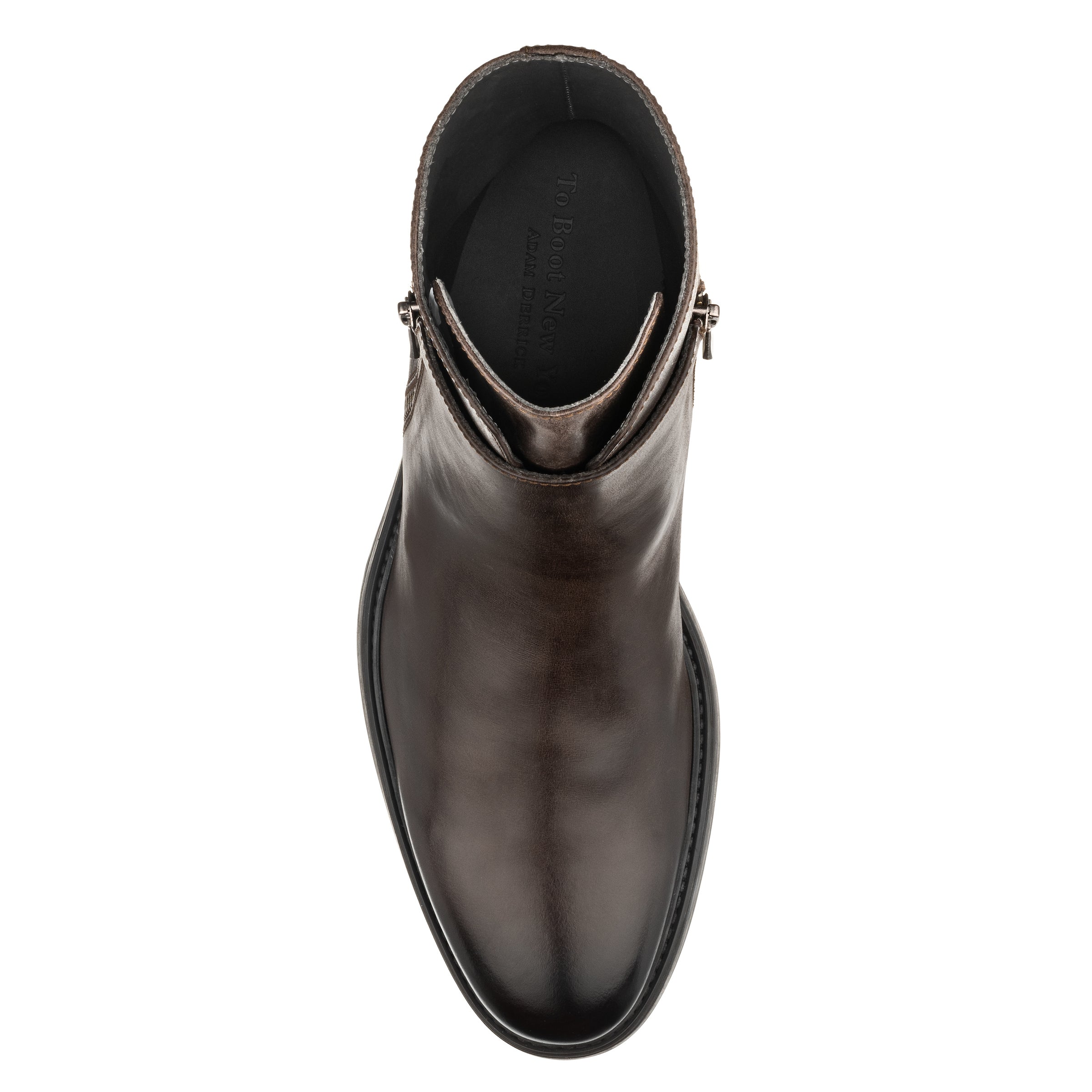 Boyd Dark Brown Calf Leather Zipper Boot