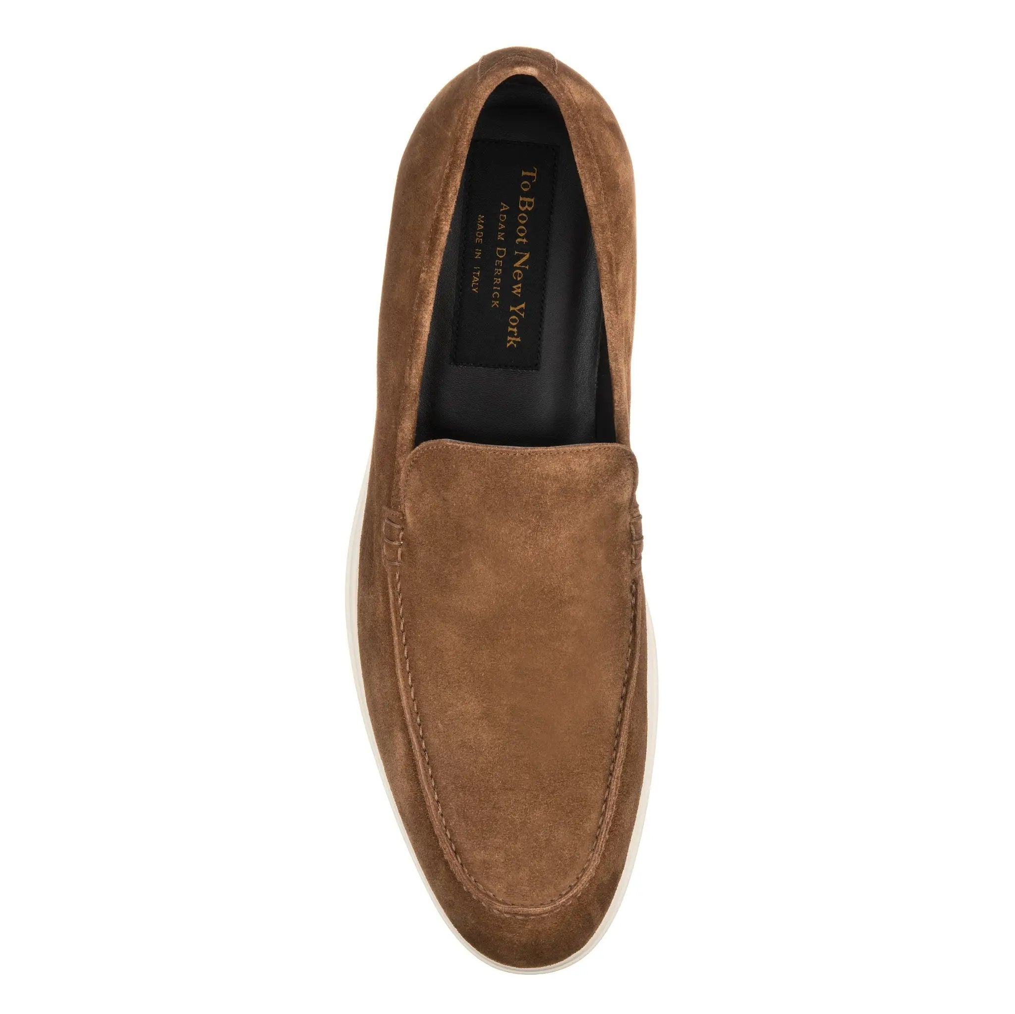 Cassidy Mid Brown Suede Slip-On Loafer by To Boot New York